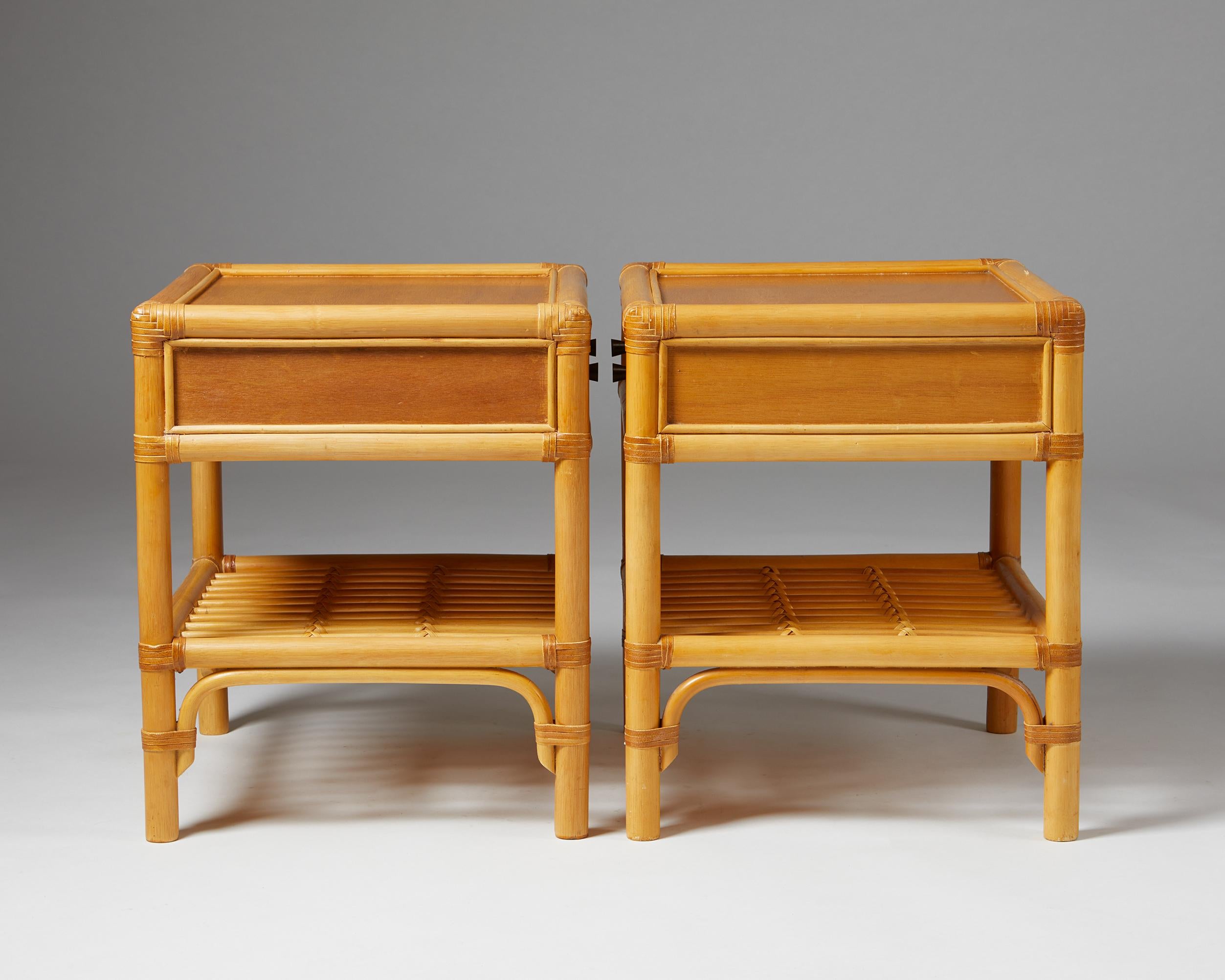Pair of Bedside Tables, Anonymous for DUX, Sweden, 1960s In Good Condition For Sale In Stockholm, SE