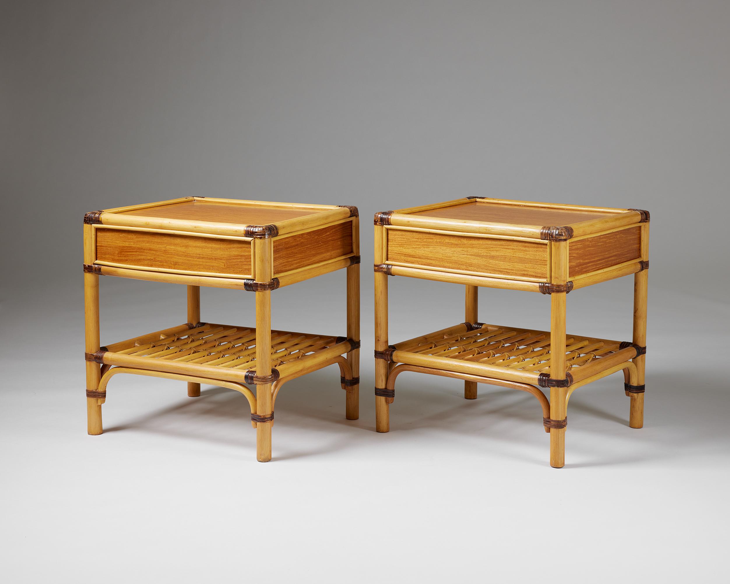 Pair of Bedside Tables, Anonymous for DUX Sweden, 1960s In Good Condition In Stockholm, SE
