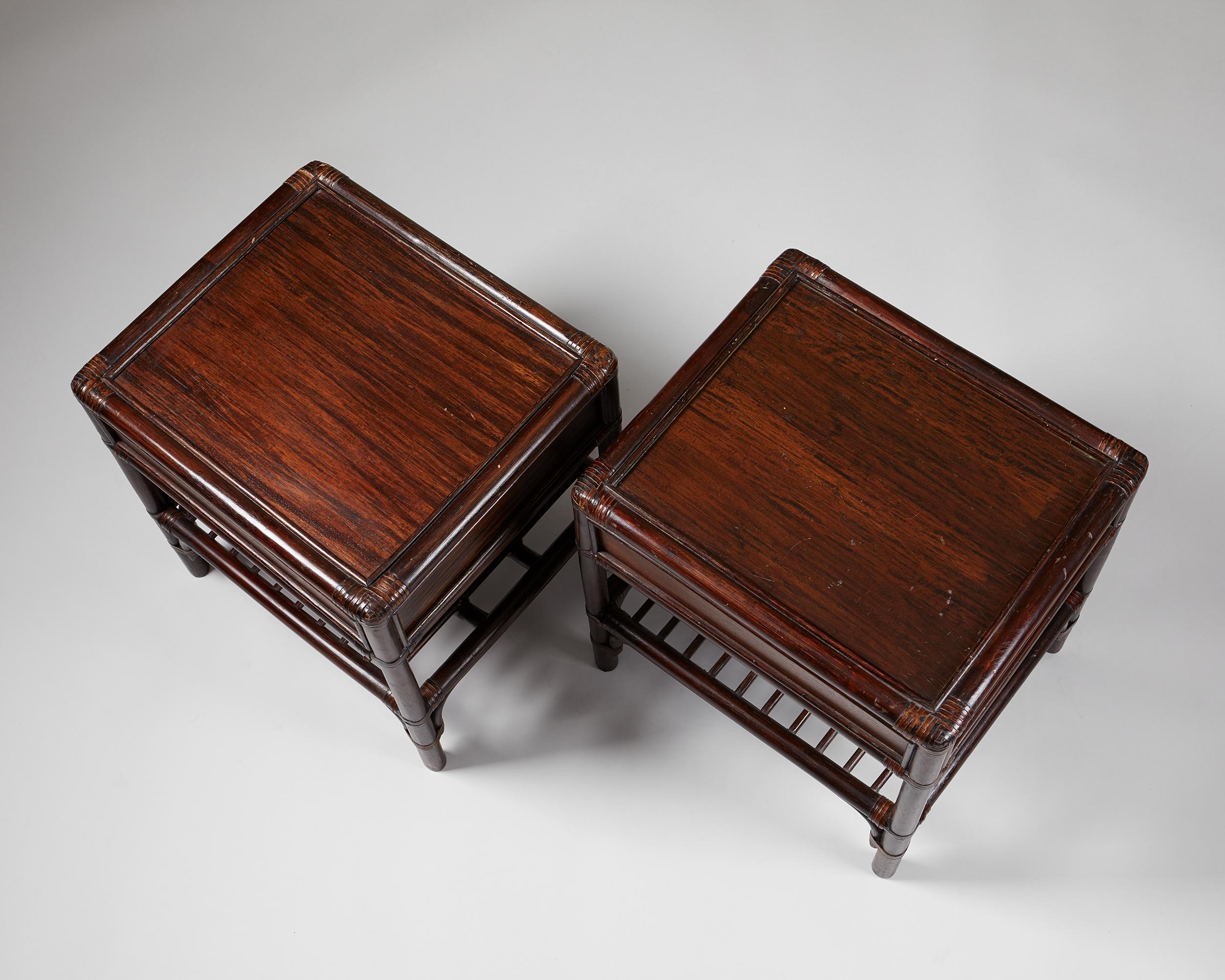 Bamboo Pair of Bedside Tables, Anonymous for DUX, Sweden, 1960s