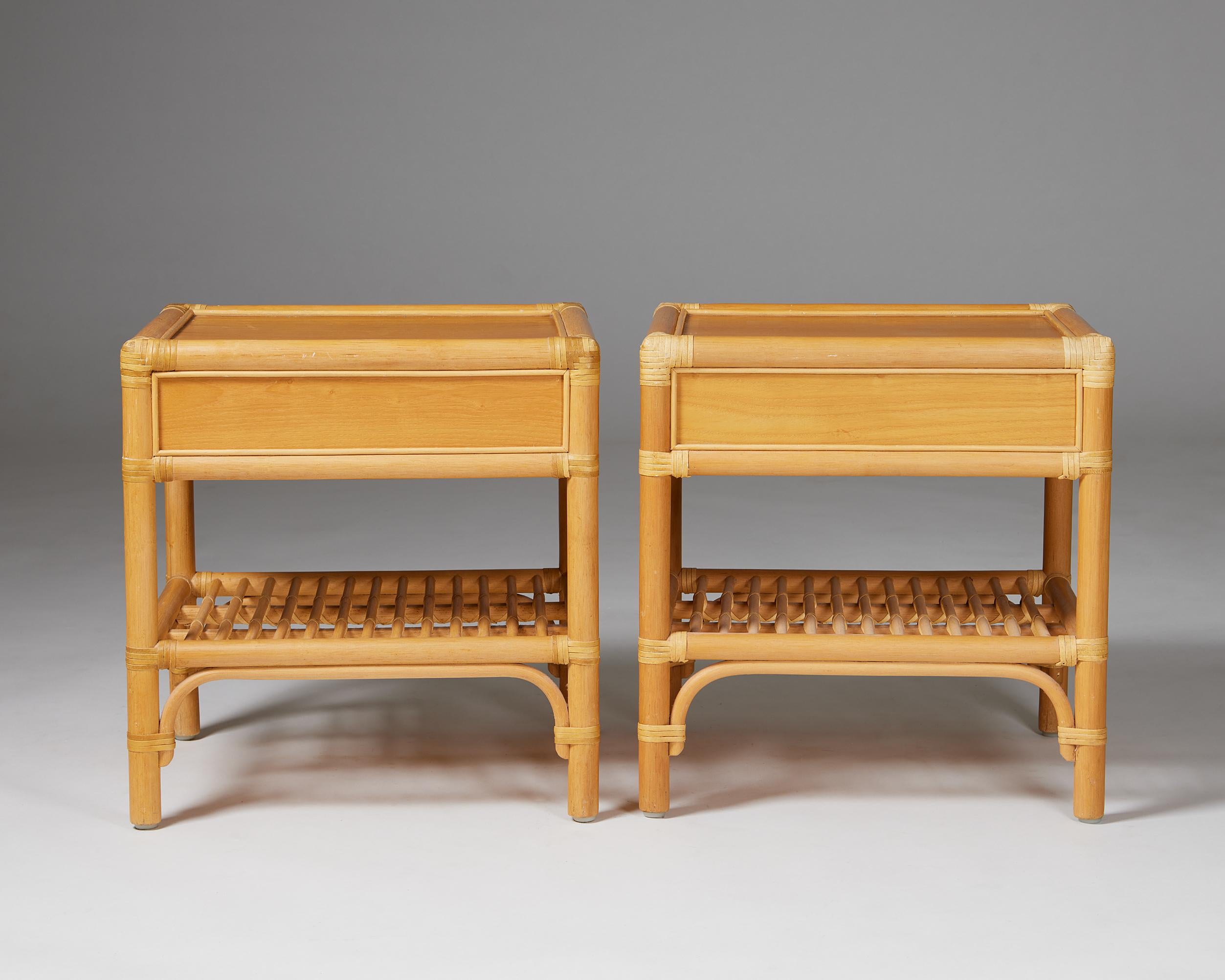 Metal Pair of Bedside Tables, Anonymous for DUX, Sweden, 1960s
