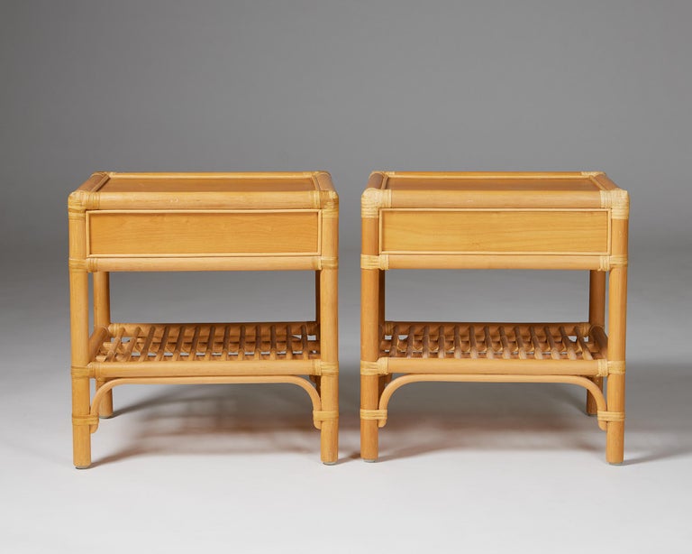 Metal Pair of Bedside Tables, Anonymous for DUX, Sweden, 1960s For Sale
