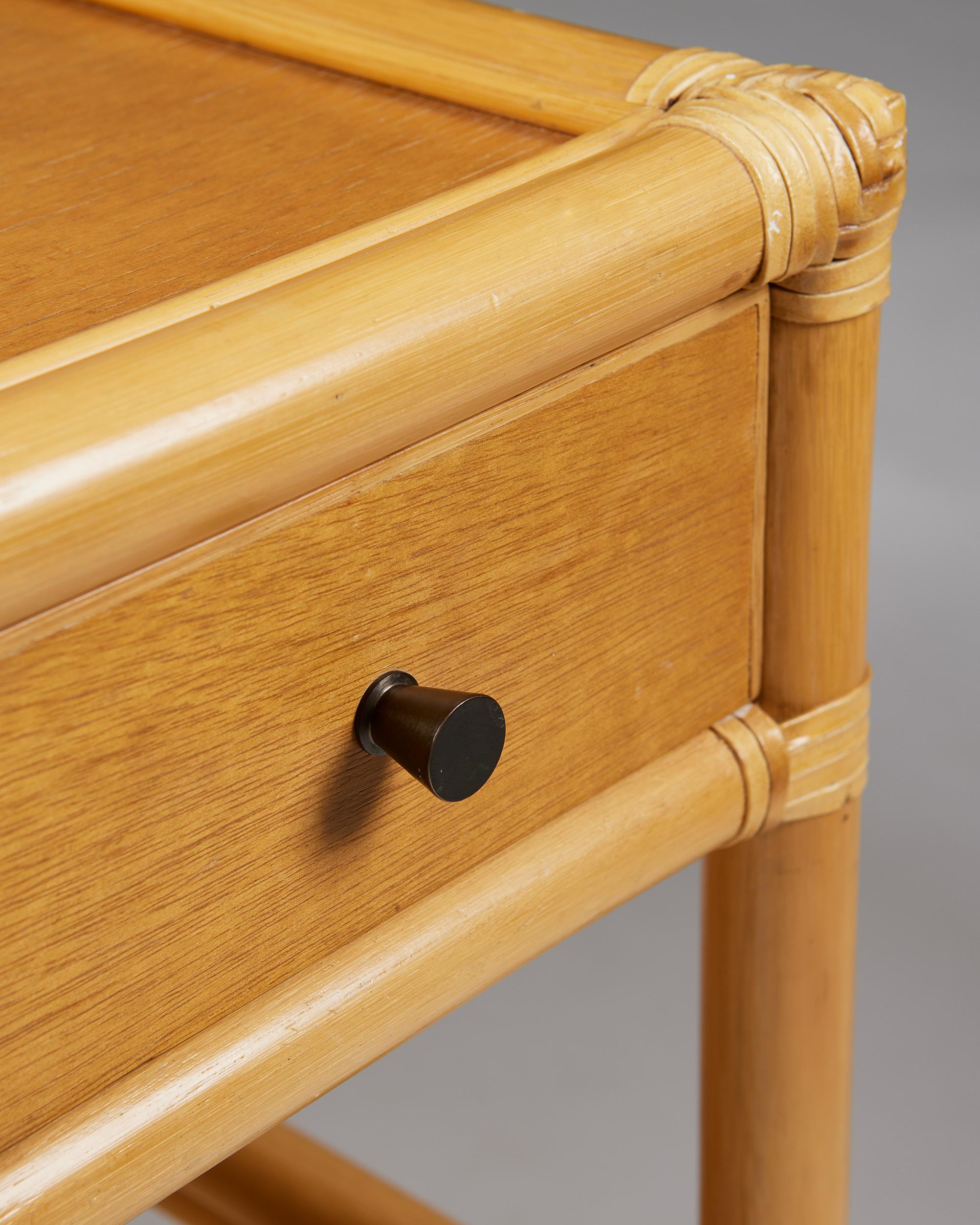 Schwedische Nachttische aus Rattan und Holz aus den 1960er Jahren - DUX Design, Mid-Century Modern im Angebot 2