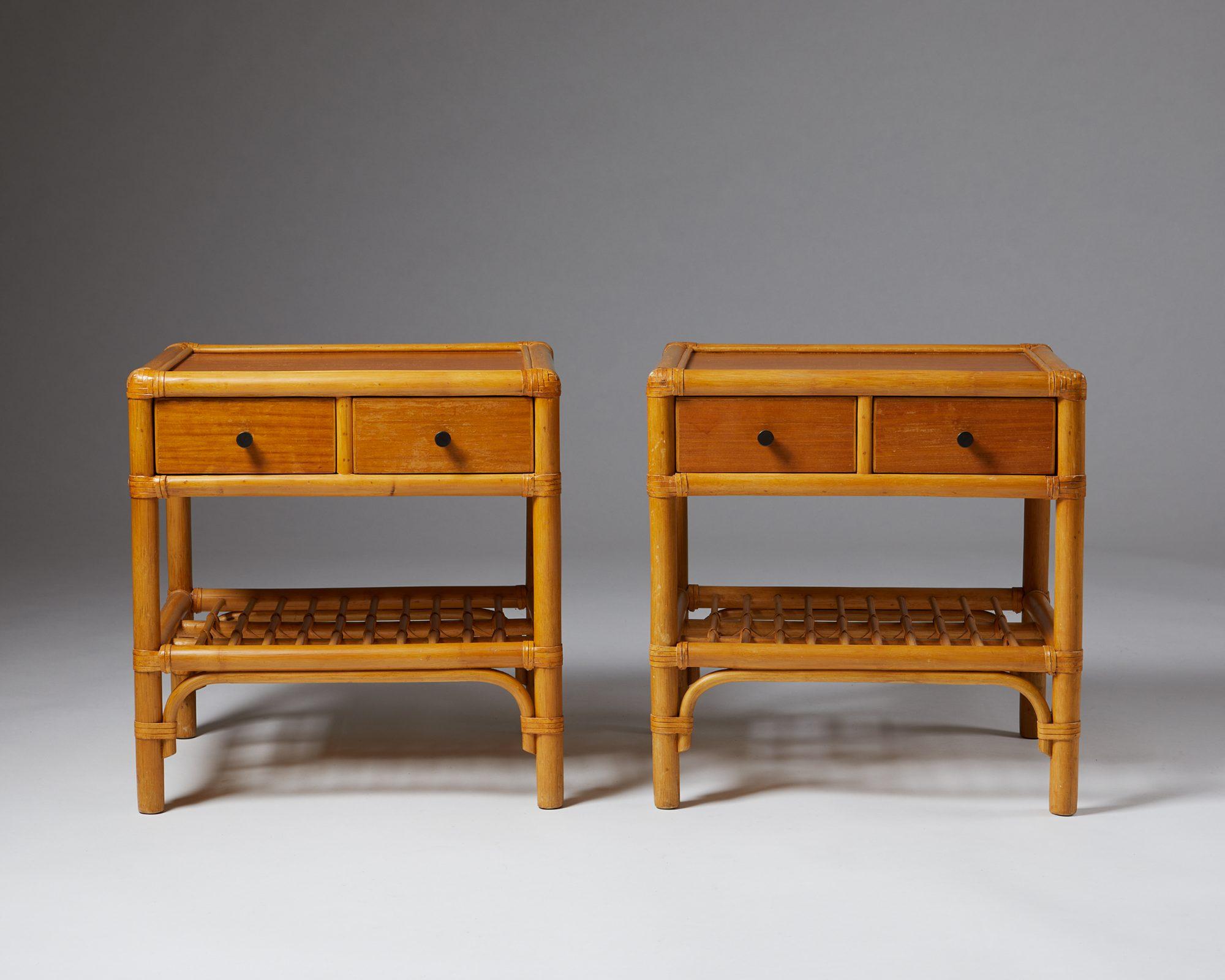 Mid-Century Modern Pair of Bedside Tables, Anonymous, Sweden, 1960's
