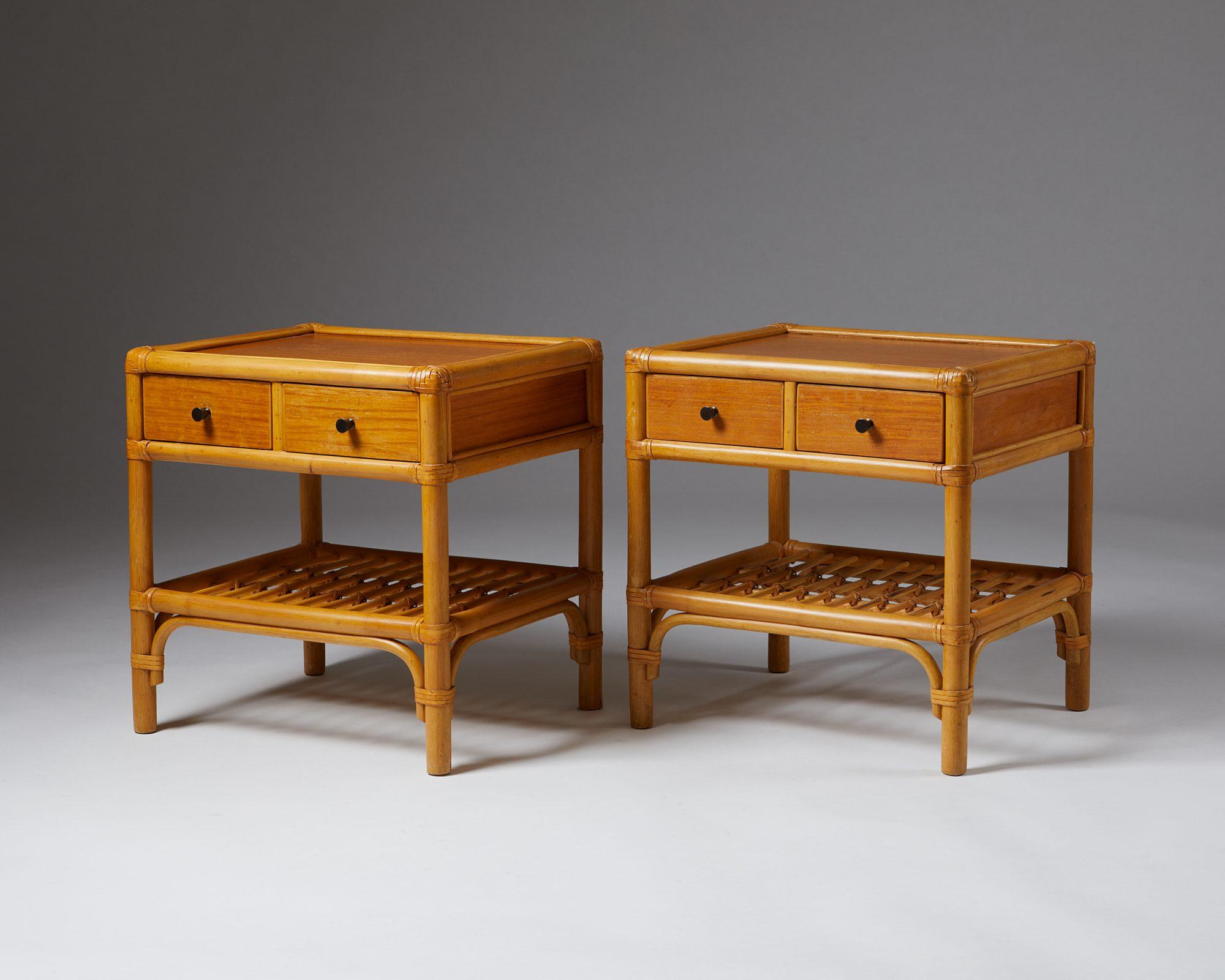 Mid-20th Century Pair of Bedside Tables, Anonymous, Sweden, 1960's