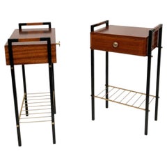 Paire de tables de chevet, attribuées à Jacques Hitier, France, vers 1950