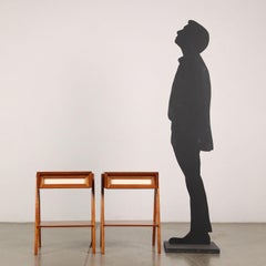 Pair of Bedside Tables Beech Laminate Italy, 1950s