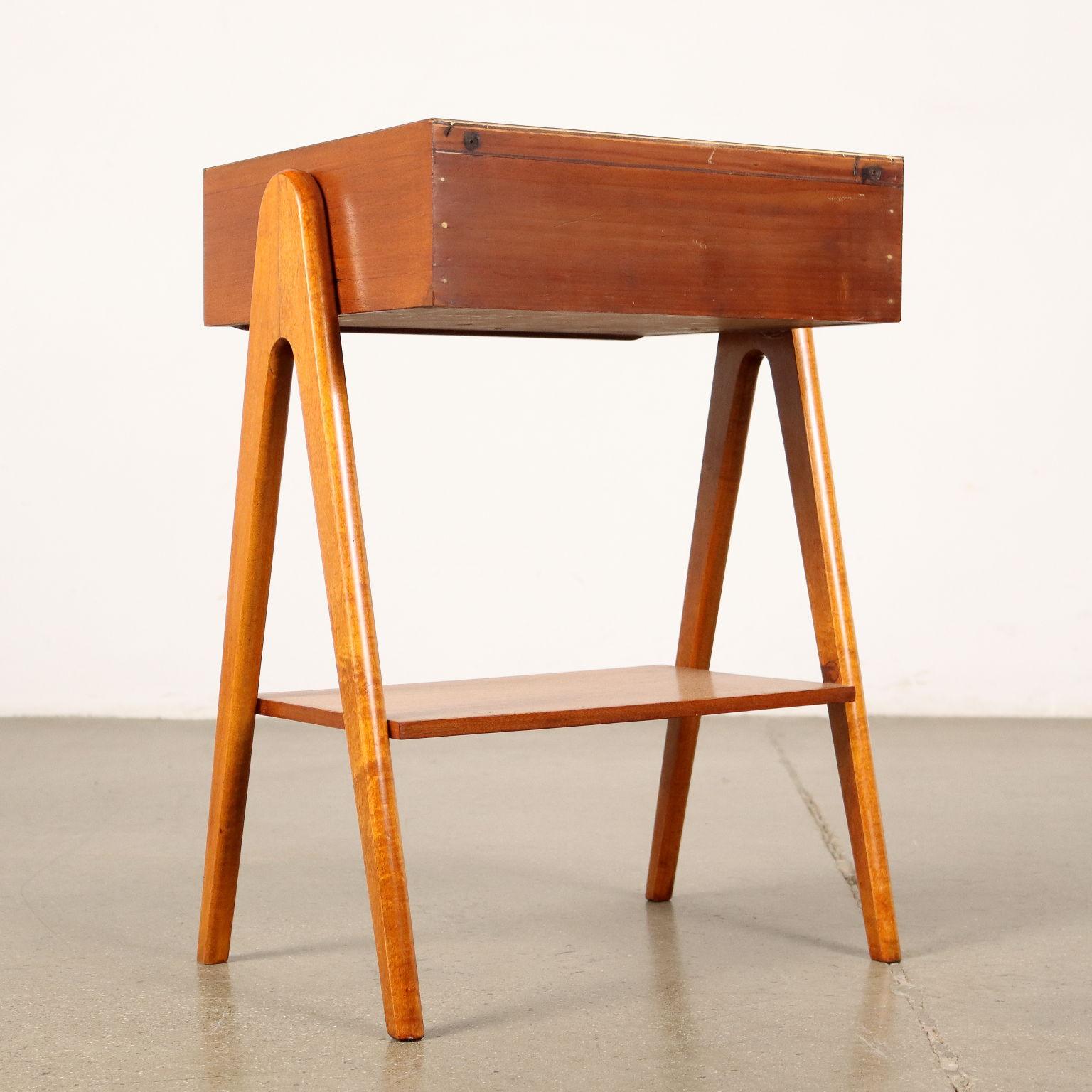 Pair of Bedside Tables Beech Laminate Italy, 1950s 1