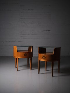 Pair of bedside tables by Axel Larsson, Bodafors, Sweden, 1940s