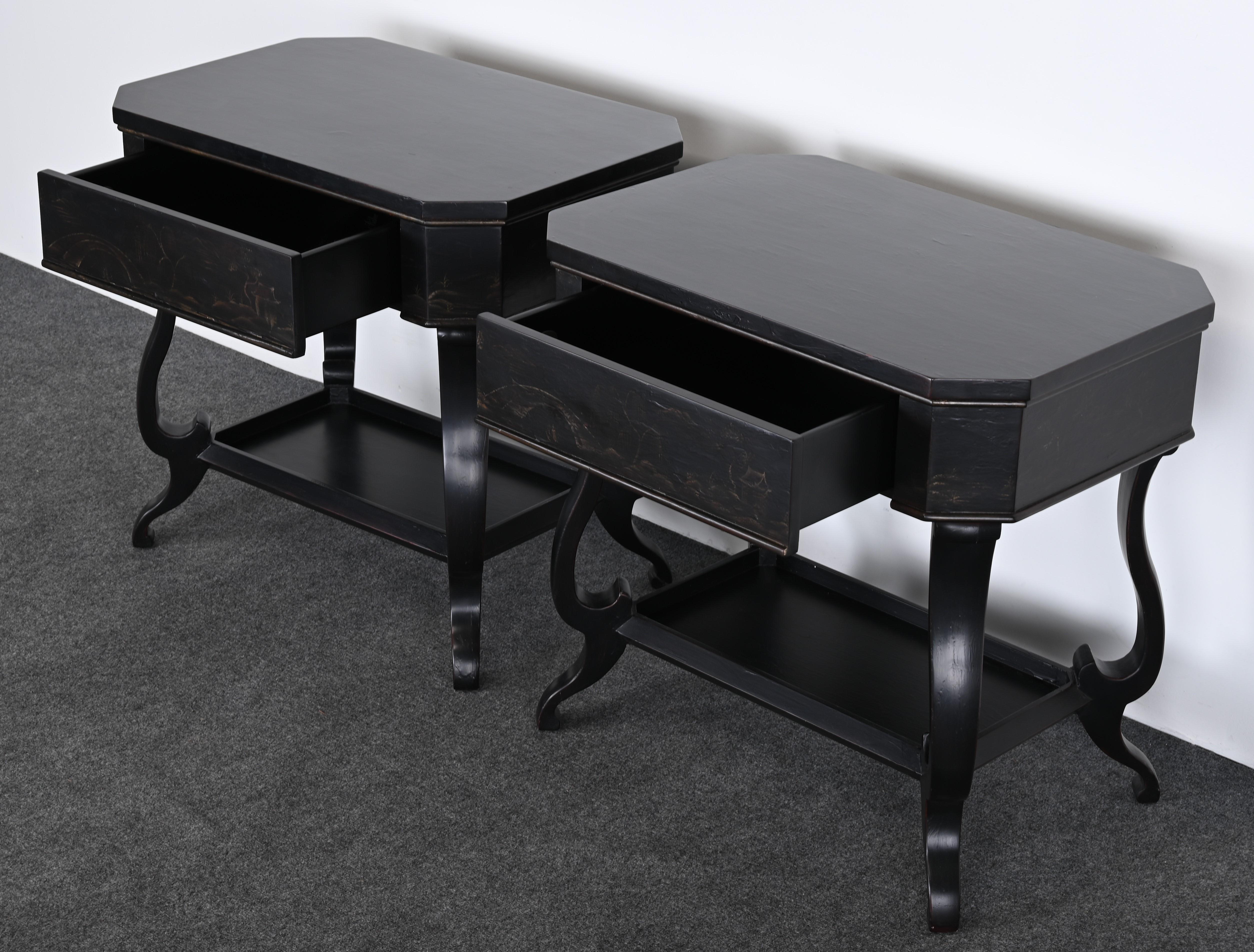 American Pair of Bedside Tables by Baker for the Charleston Collection, 20th Century