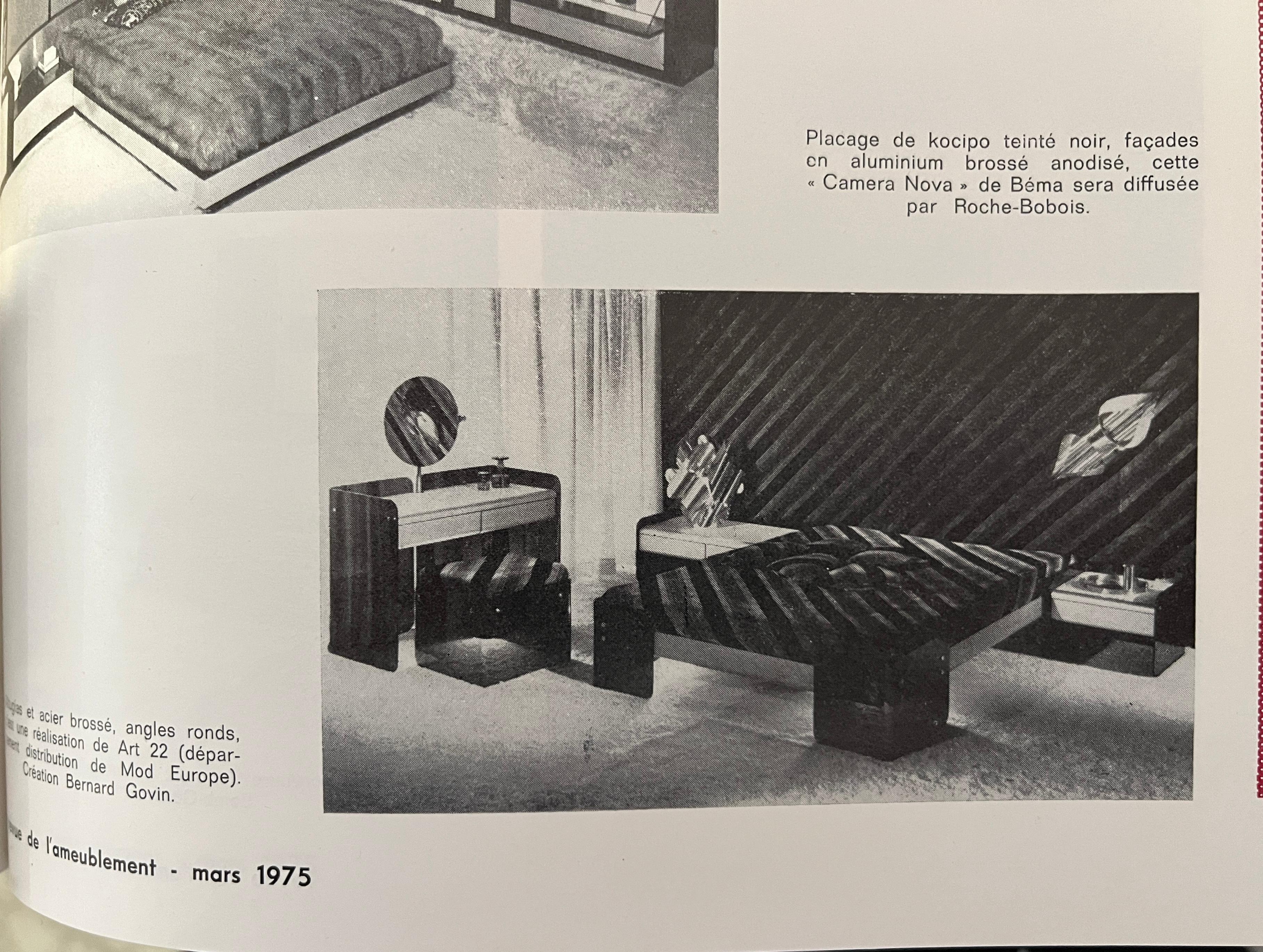 Space Age Pair of bedside tables by Bernard Govin published by Duralinox For Sale