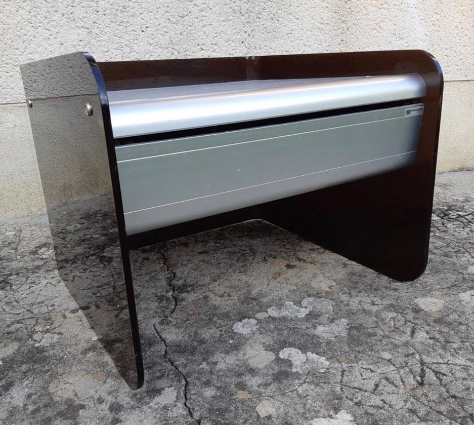 French Pair of bedside tables by Bernard Govin published by Duralinox For Sale