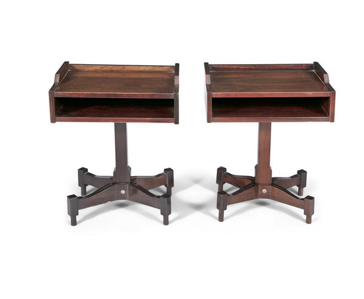 Italian Pair of bedside tables by Claudio Salochhi, Italy 1960s For Sale
