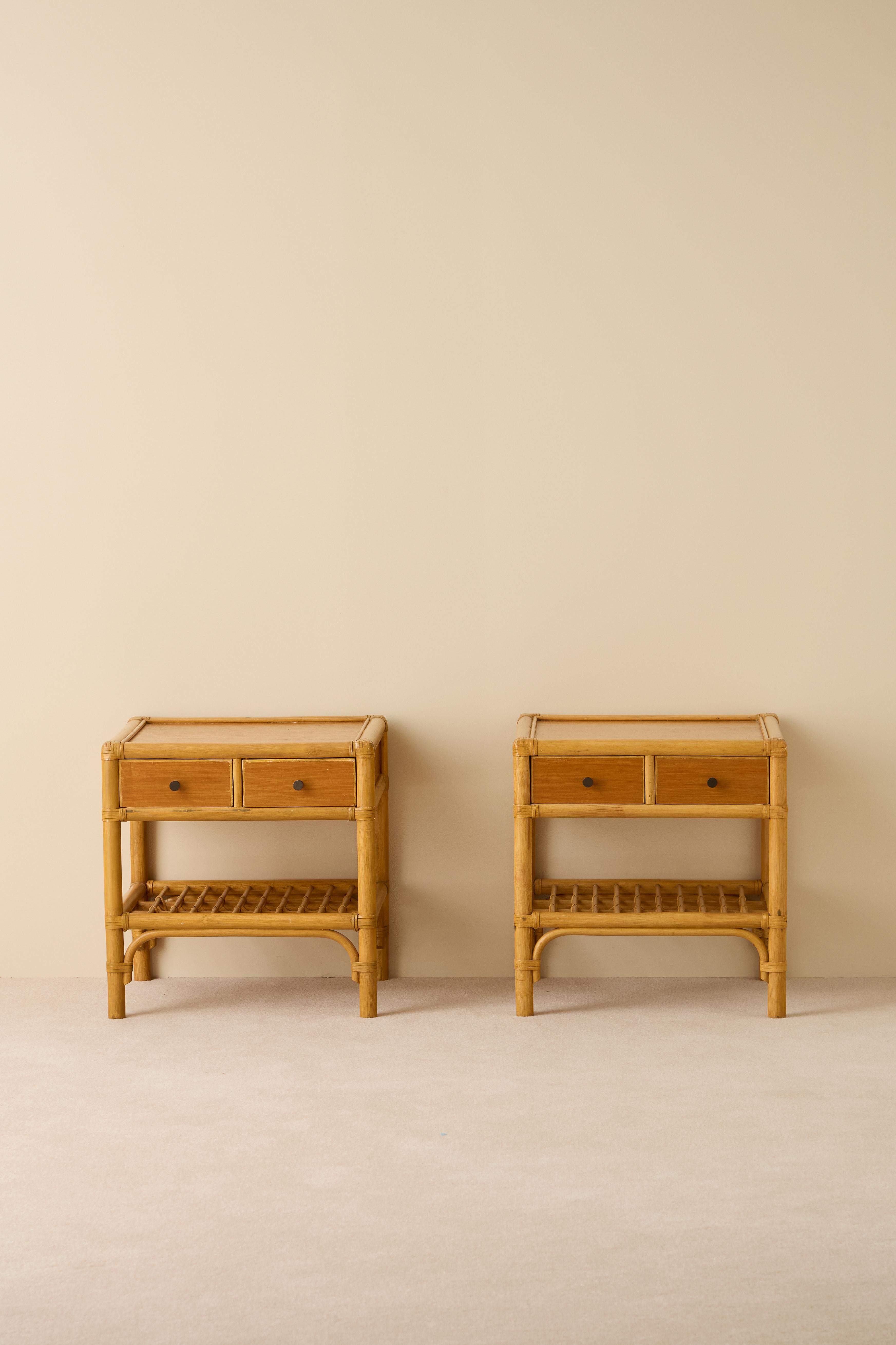 Produced by DUX, Sweden, 1970s.
Cane, rattan, and teak. 
Very good condition.
