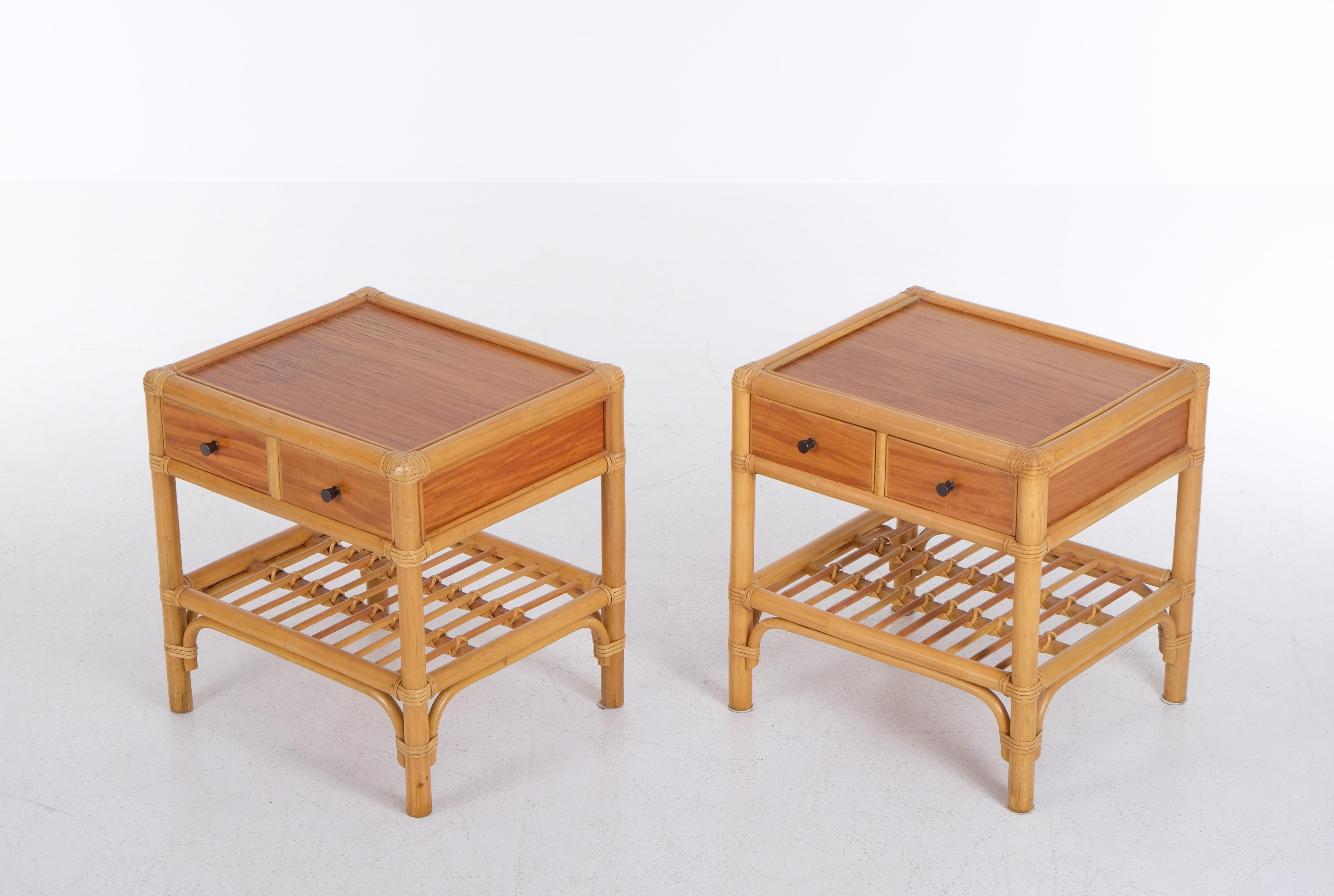 Late 20th Century Pair of bedside tables by DUX, Sweden, 1970s For Sale