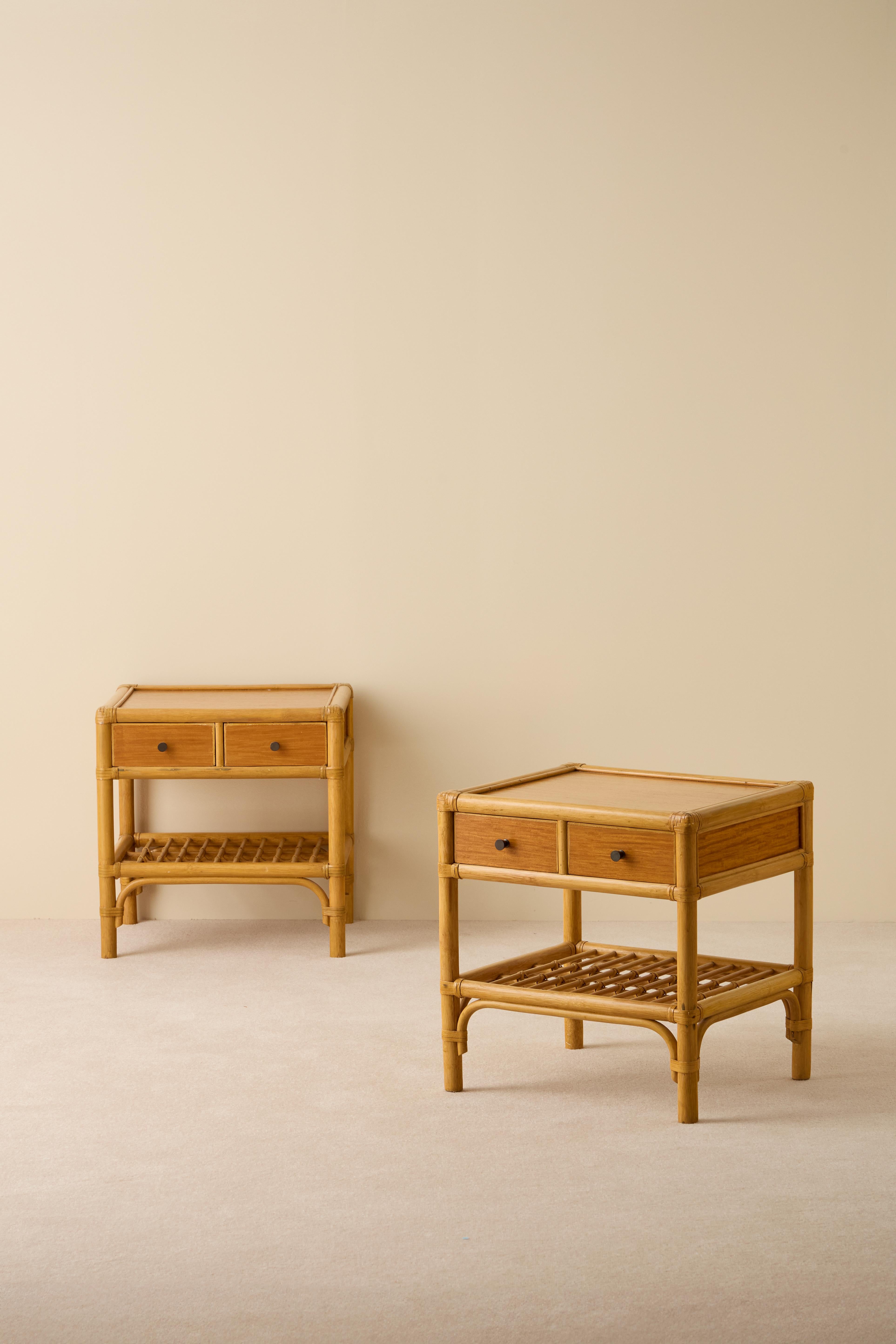 Late 20th Century Pair of bedside tables by DUX, Sweden, 1970s For Sale