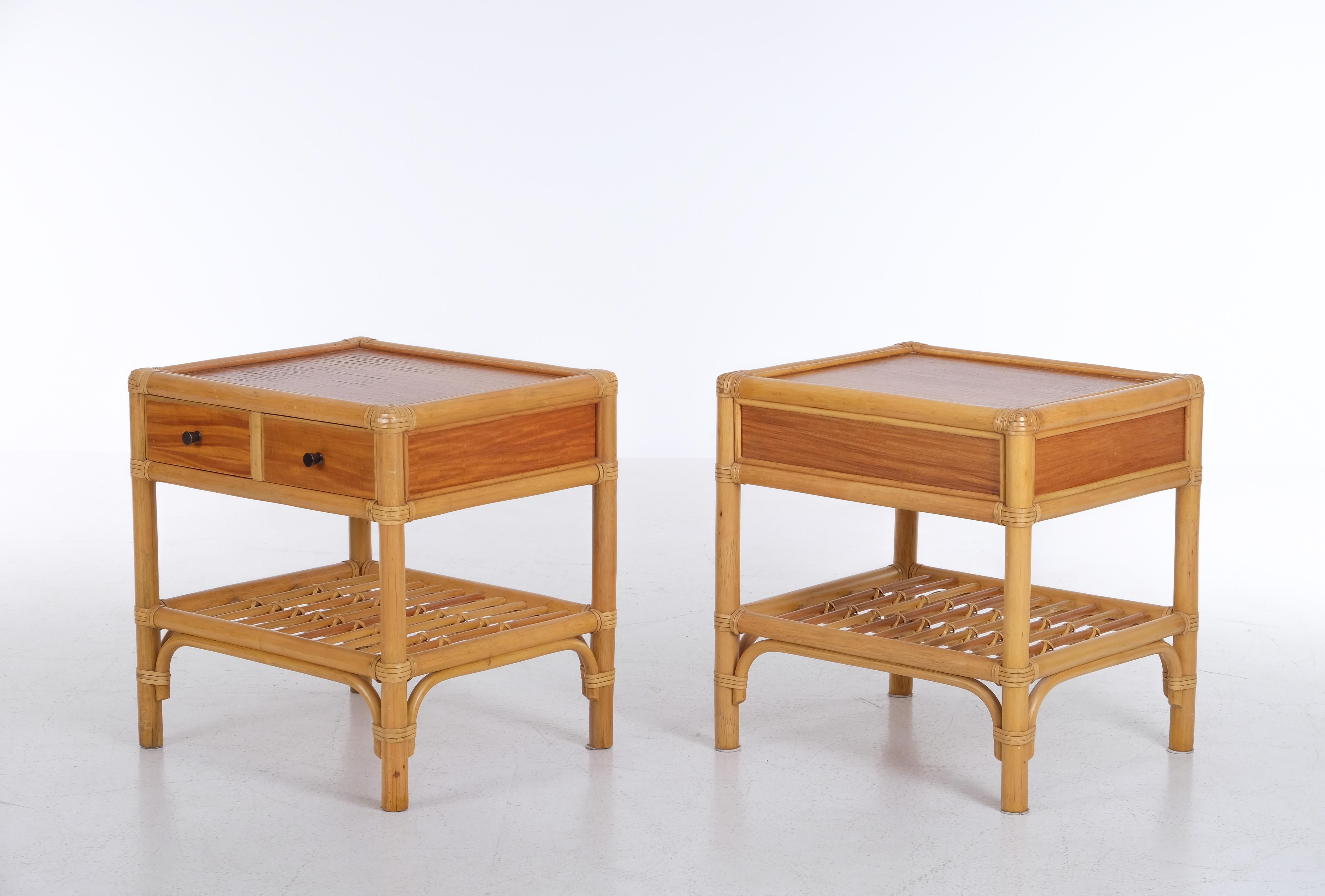 Pair of bedside tables by DUX, Sweden, 1970s For Sale 1