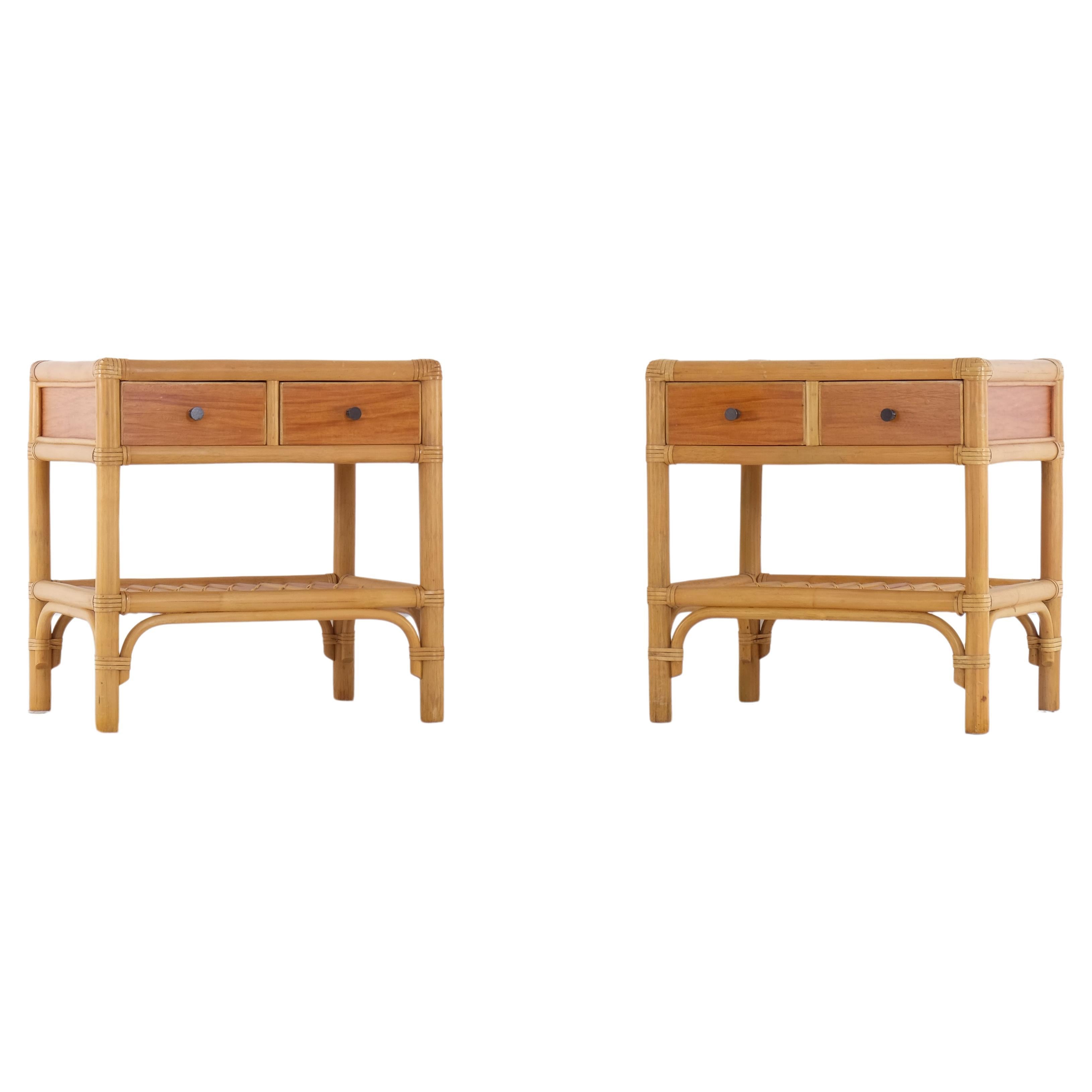 Pair of bedside tables by DUX, Sweden, 1970s For Sale