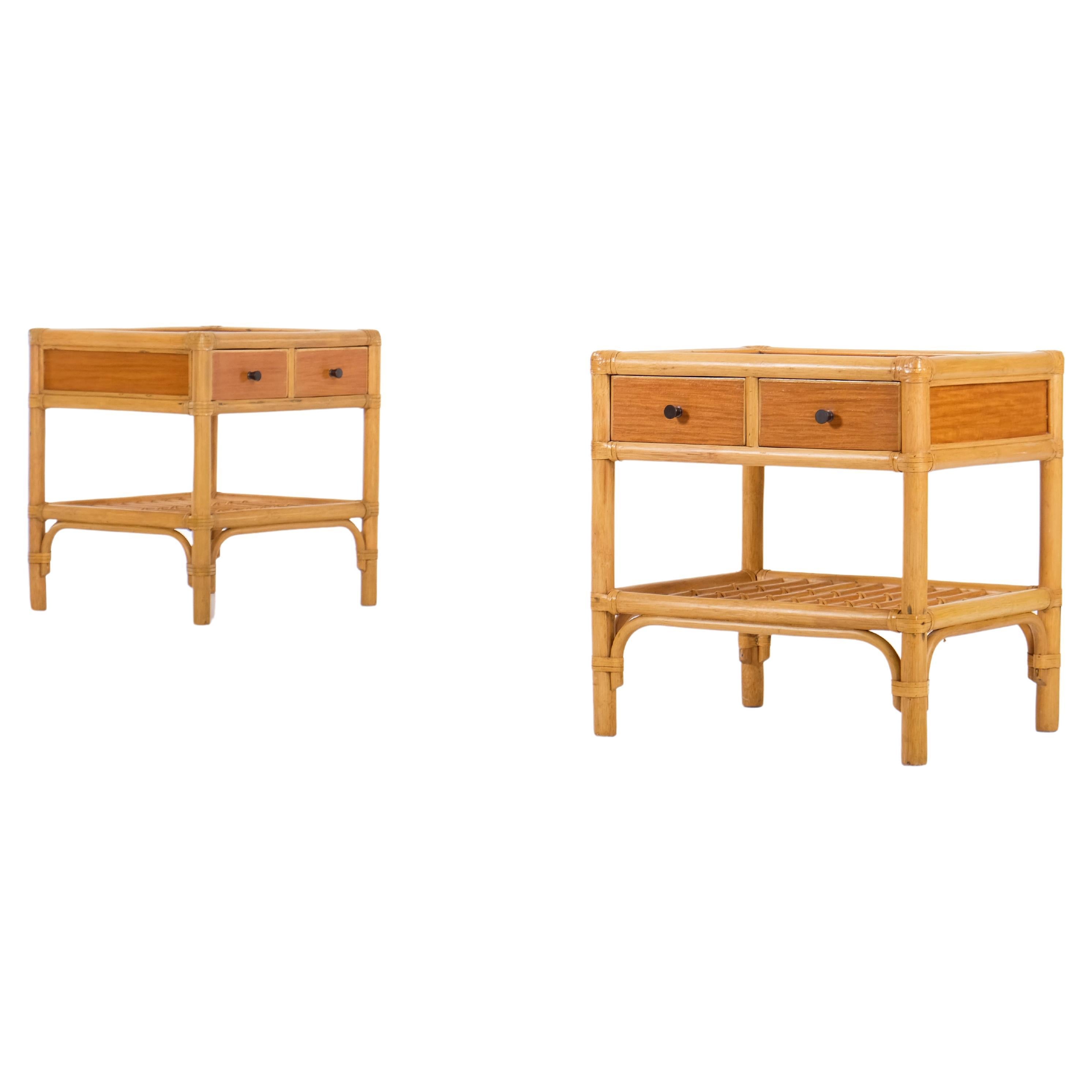 Pair of bedside tables by DUX, Sweden, 1970s For Sale