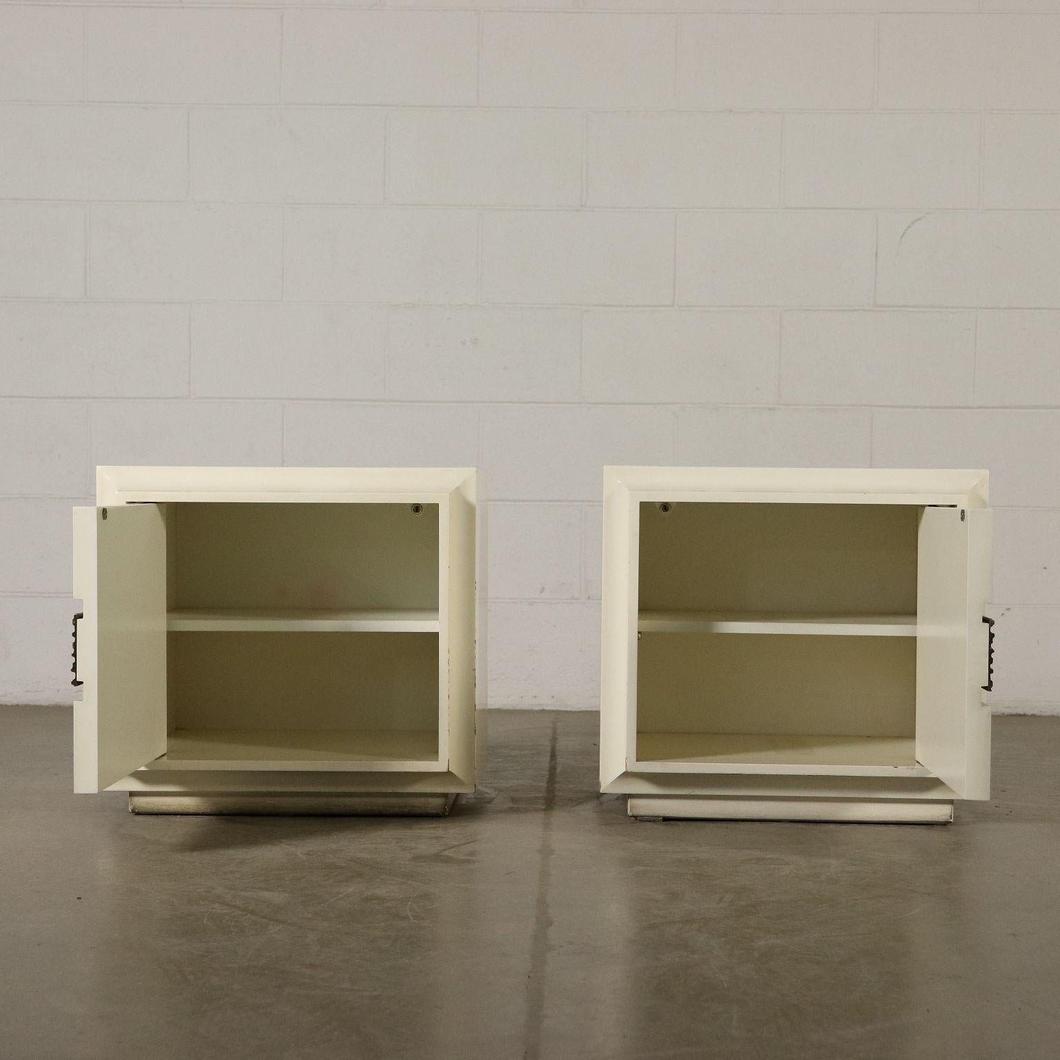 Italian Pair of Bedside Tables by Luciano Frigerio Vintage Italy, 1960s-1970s