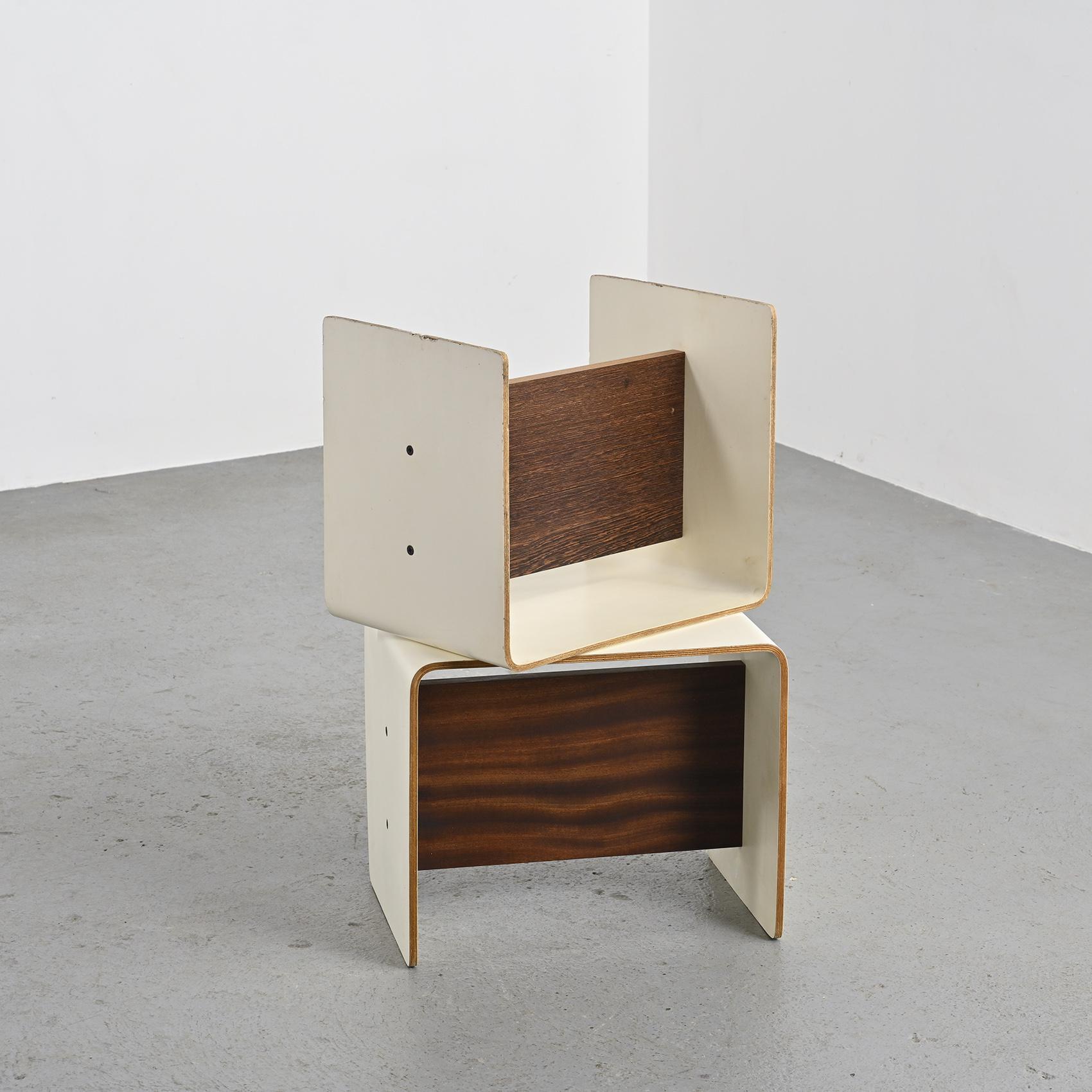 French Pair of Bedside Tables by Pierre Guariche, circa 1968 For Sale