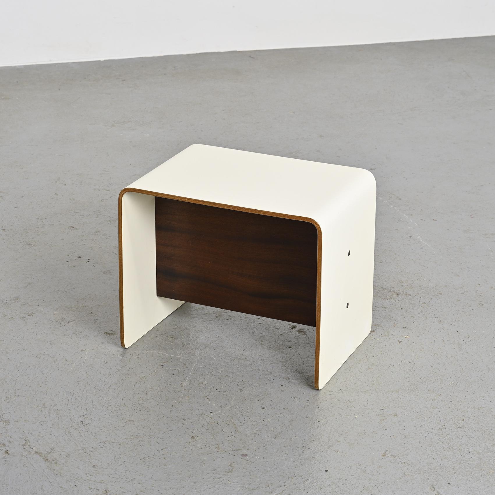 Plywood Pair of Bedside Tables by Pierre Guariche, circa 1968 For Sale