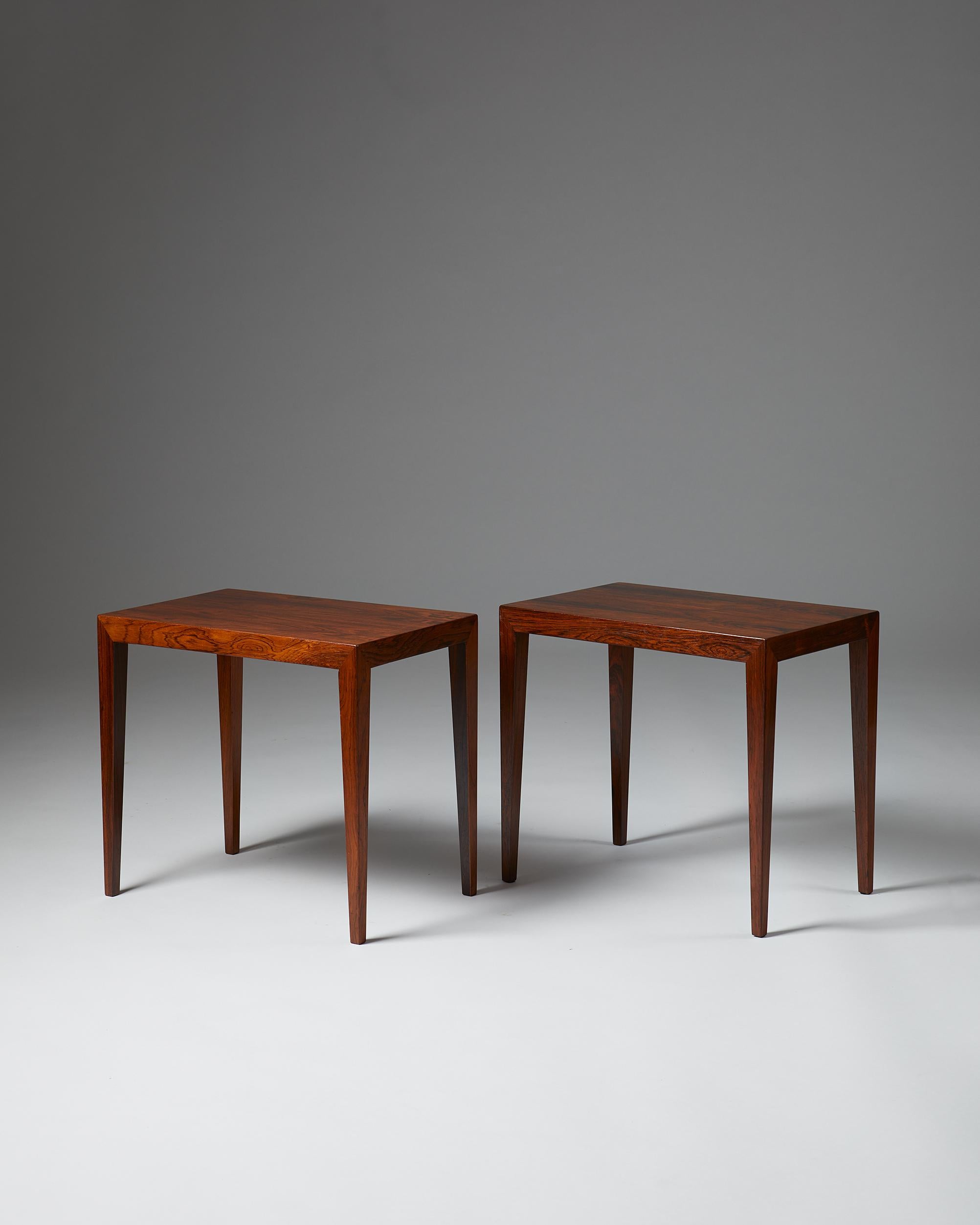 Mid-Century Modern Pair of Bedside Tables by Severin Hansen for Haslev Mobelsnedkeri