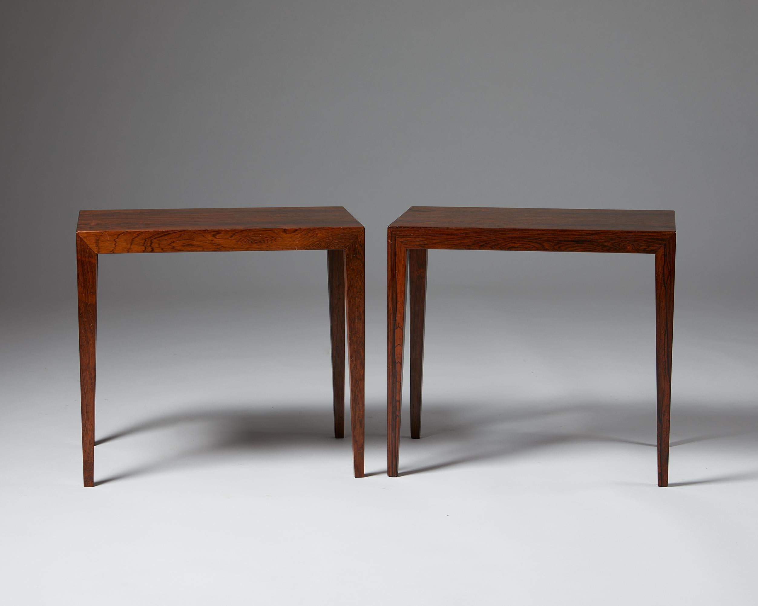 Danish Pair of Bedside Tables by Severin Hansen for Haslev Mobelsnedkeri