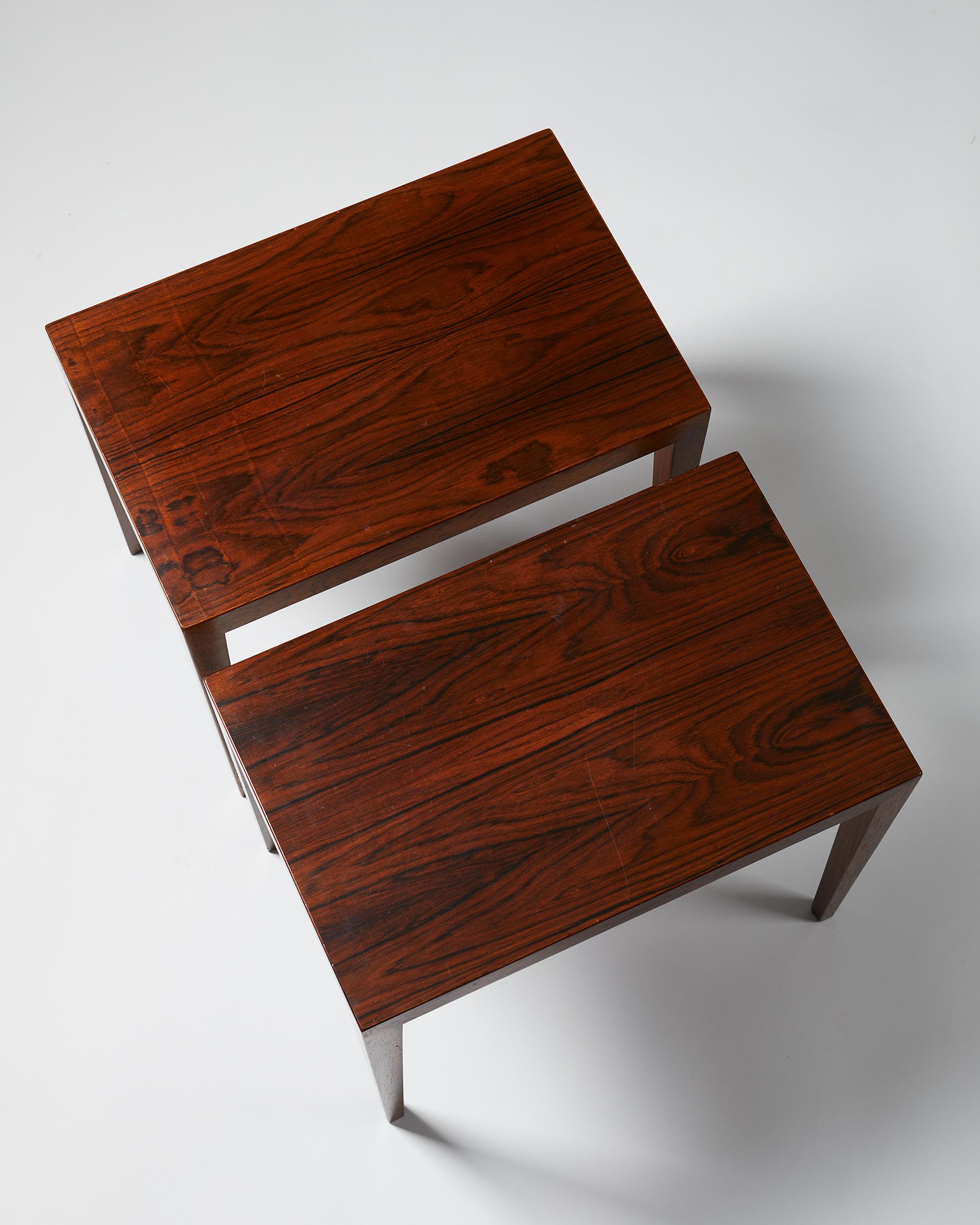 20th Century Pair of Bedside Tables by Severin Hansen for Haslev Mobelsnedkeri