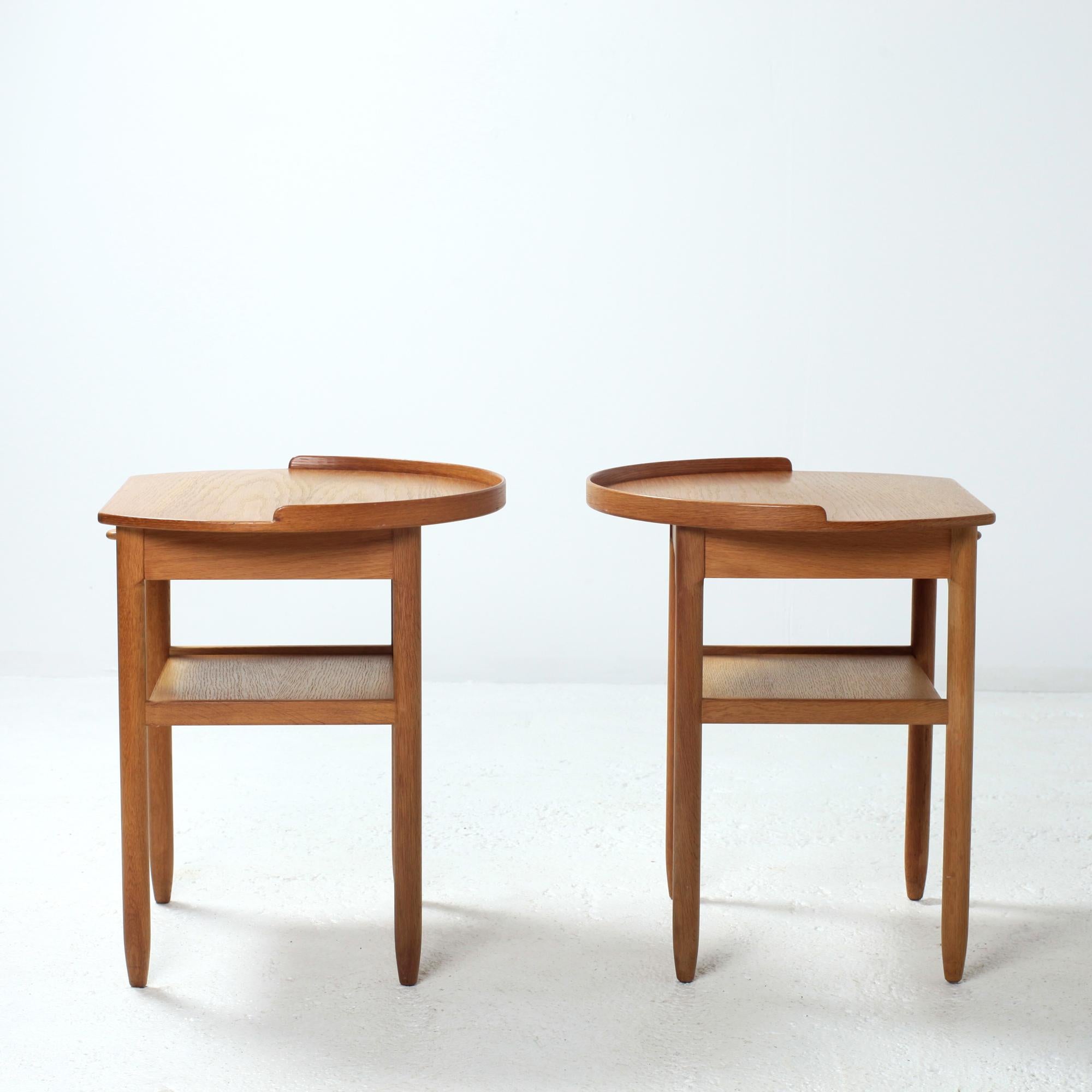 Oak Pair of Bedside Tables by Sven Engström and Gunnar Myrstrand for Bodafors 1960's
