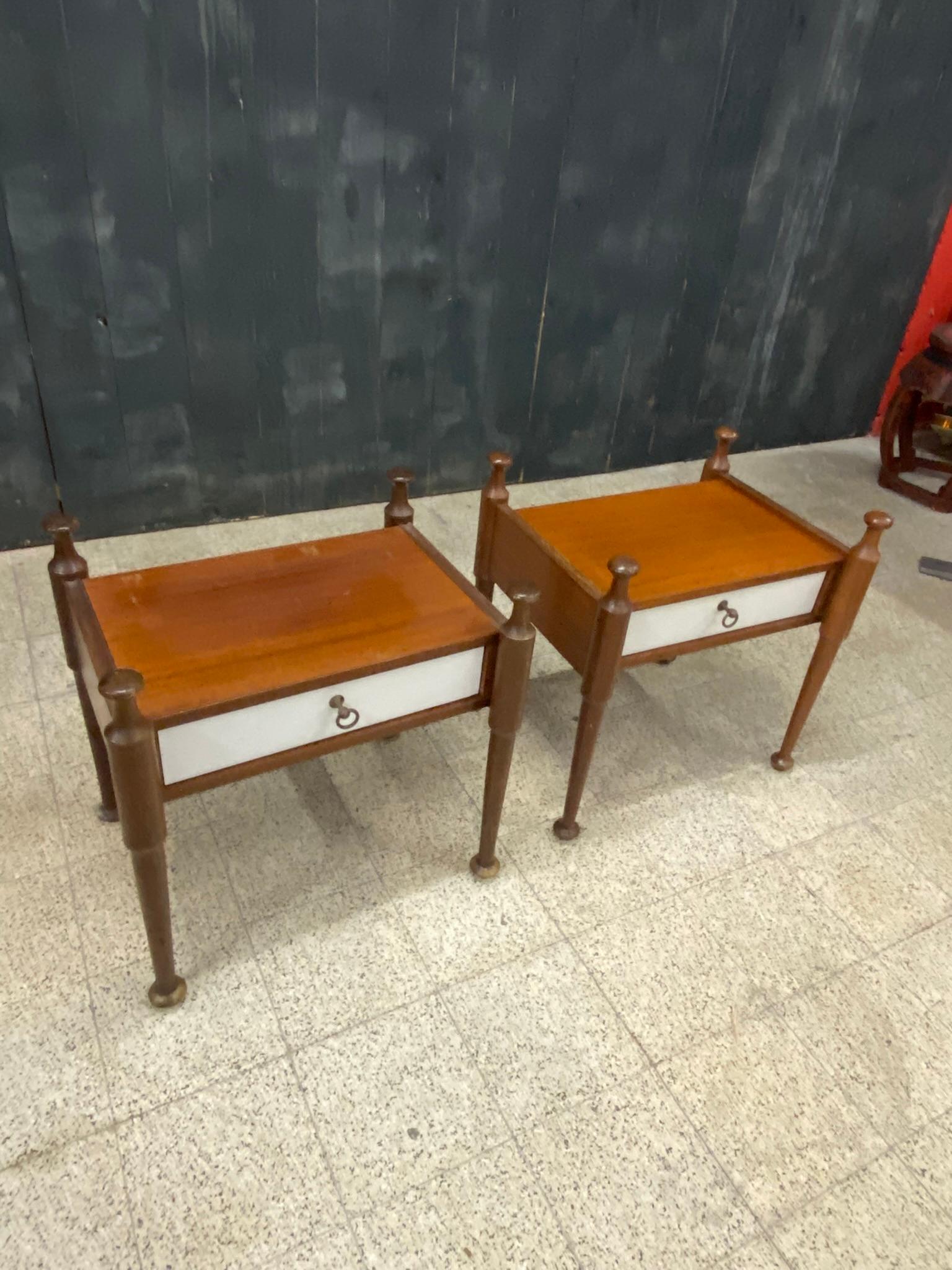 Pair of Bedside Tables, circa 1960 For Sale 4