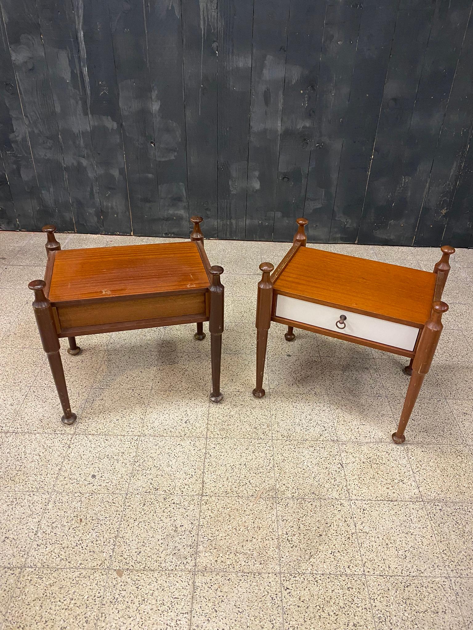 Pair of Bedside Tables, circa 1960 For Sale 1