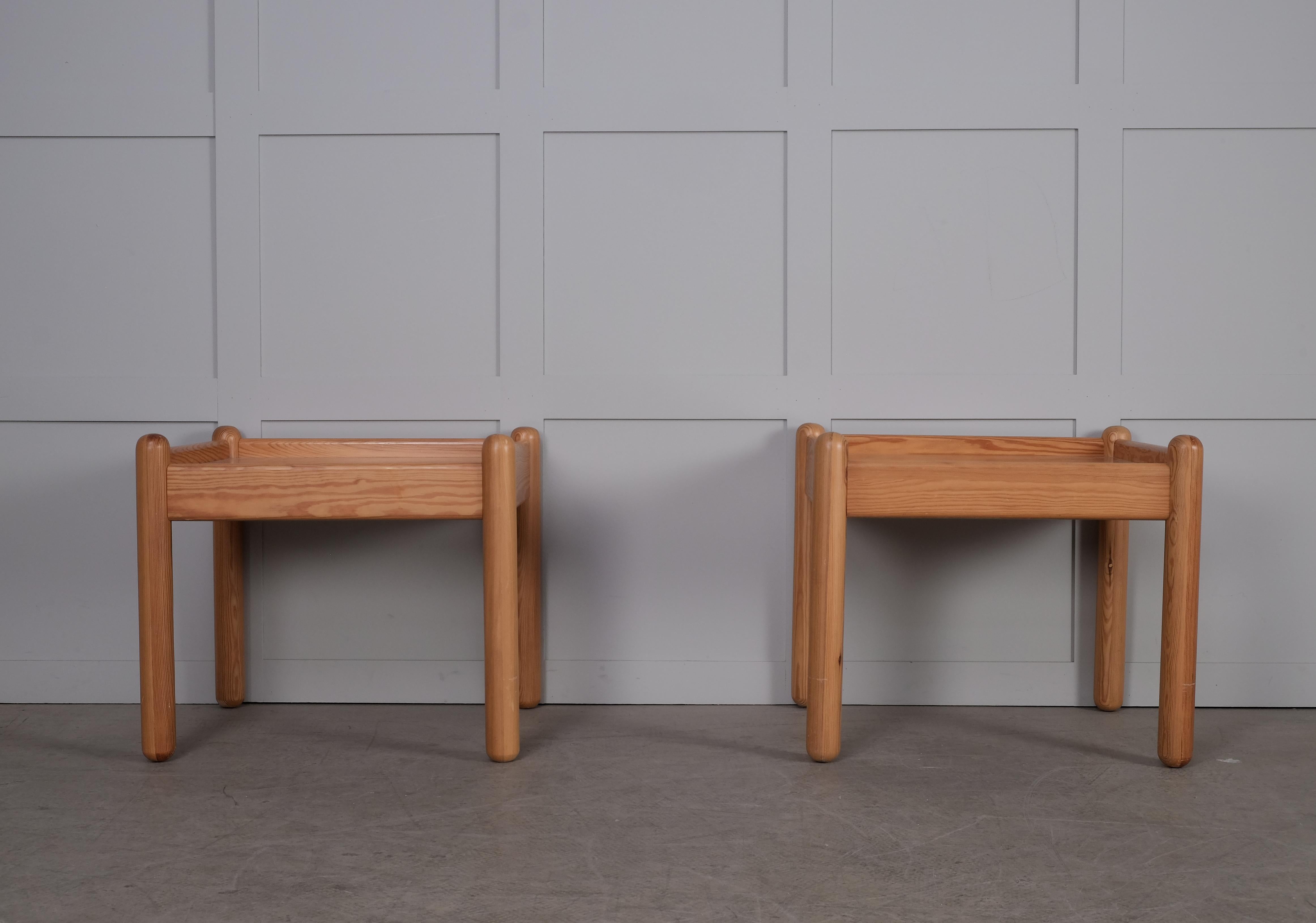 Pine Pair of Bedside Tables, Denmark, 1970s For Sale