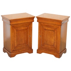 Pair of Bedside Tables Drawer Made in Italy by Consorzio Mobili Mahogany Frame