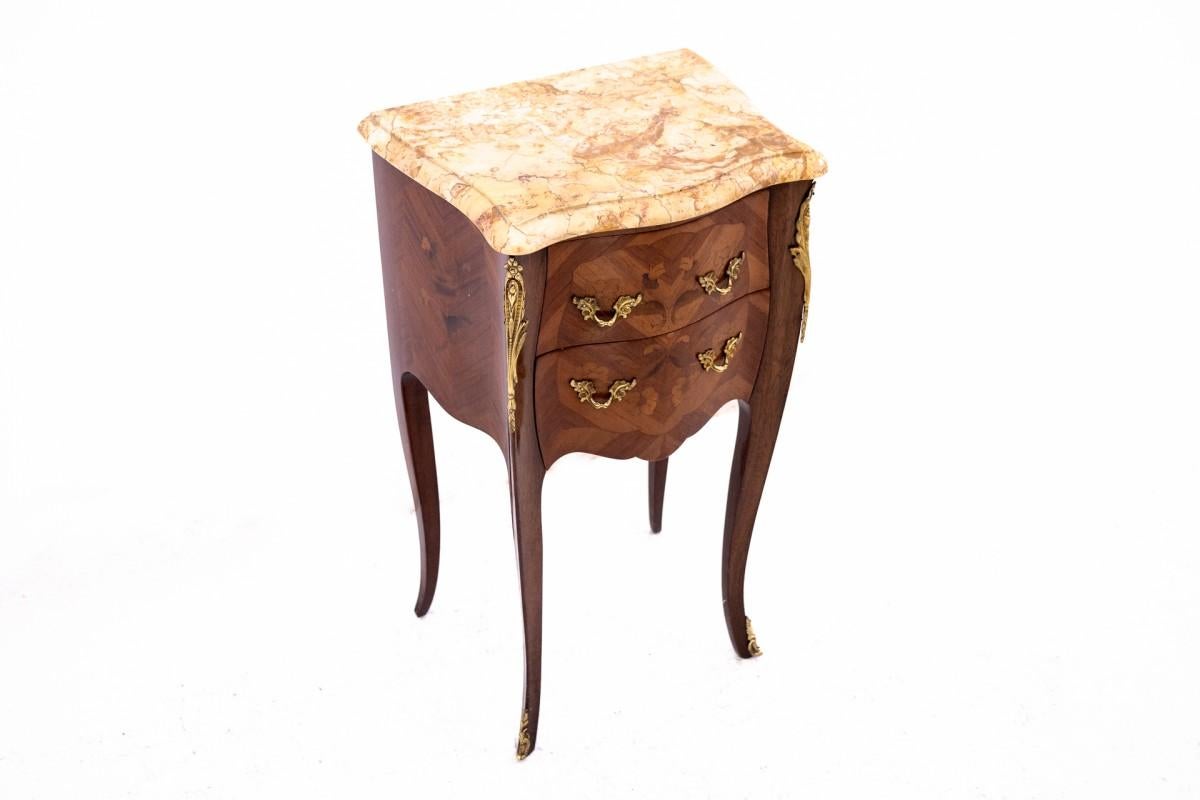 Marble Pair of bedside tables, early 20th century, France. For Sale