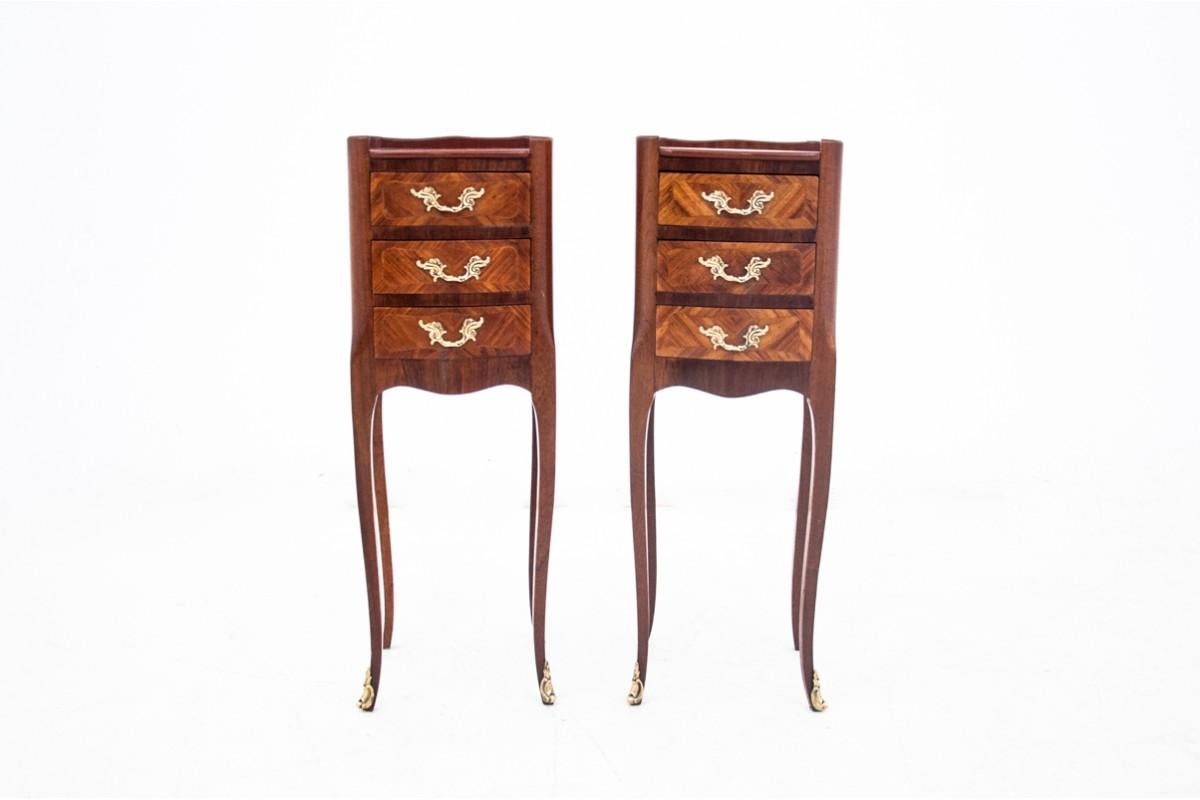 French Pair of bedside tables, France, circa 1880.
