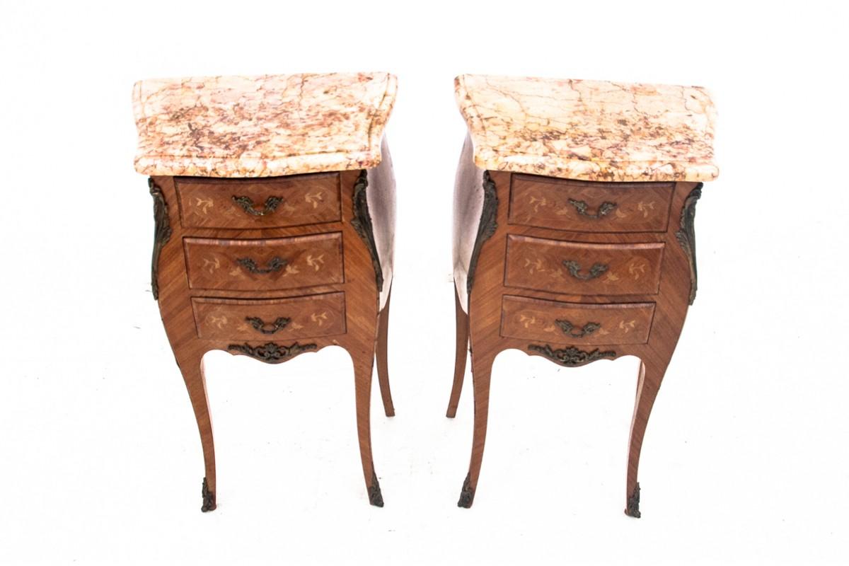 French Pair of bedside tables, France, circa 1910. For Sale