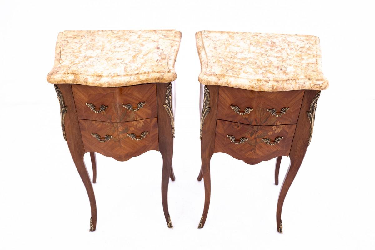 French Pair of bedside tables, France, circa 1910 For Sale