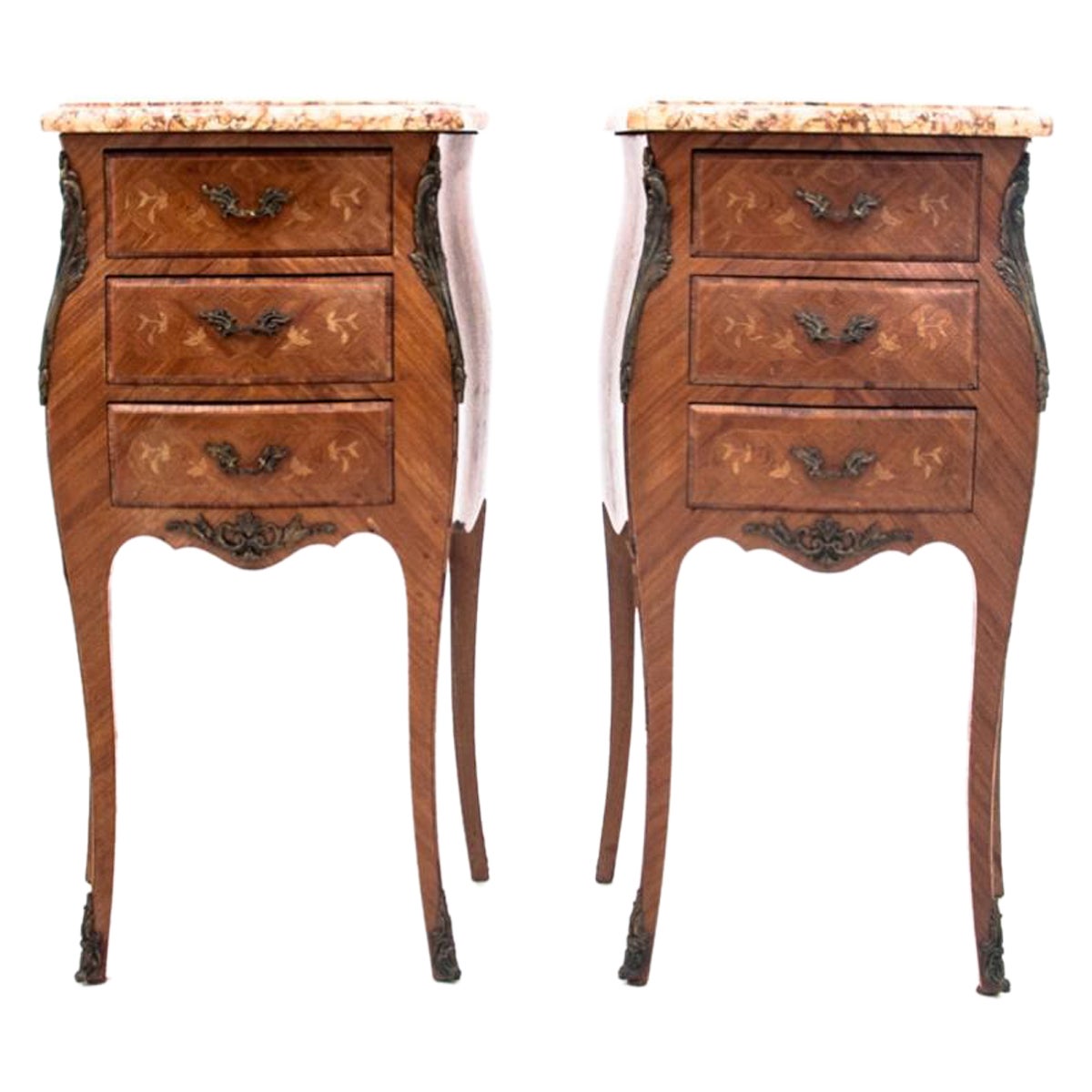 Pair of bedside tables, France, circa 1910.