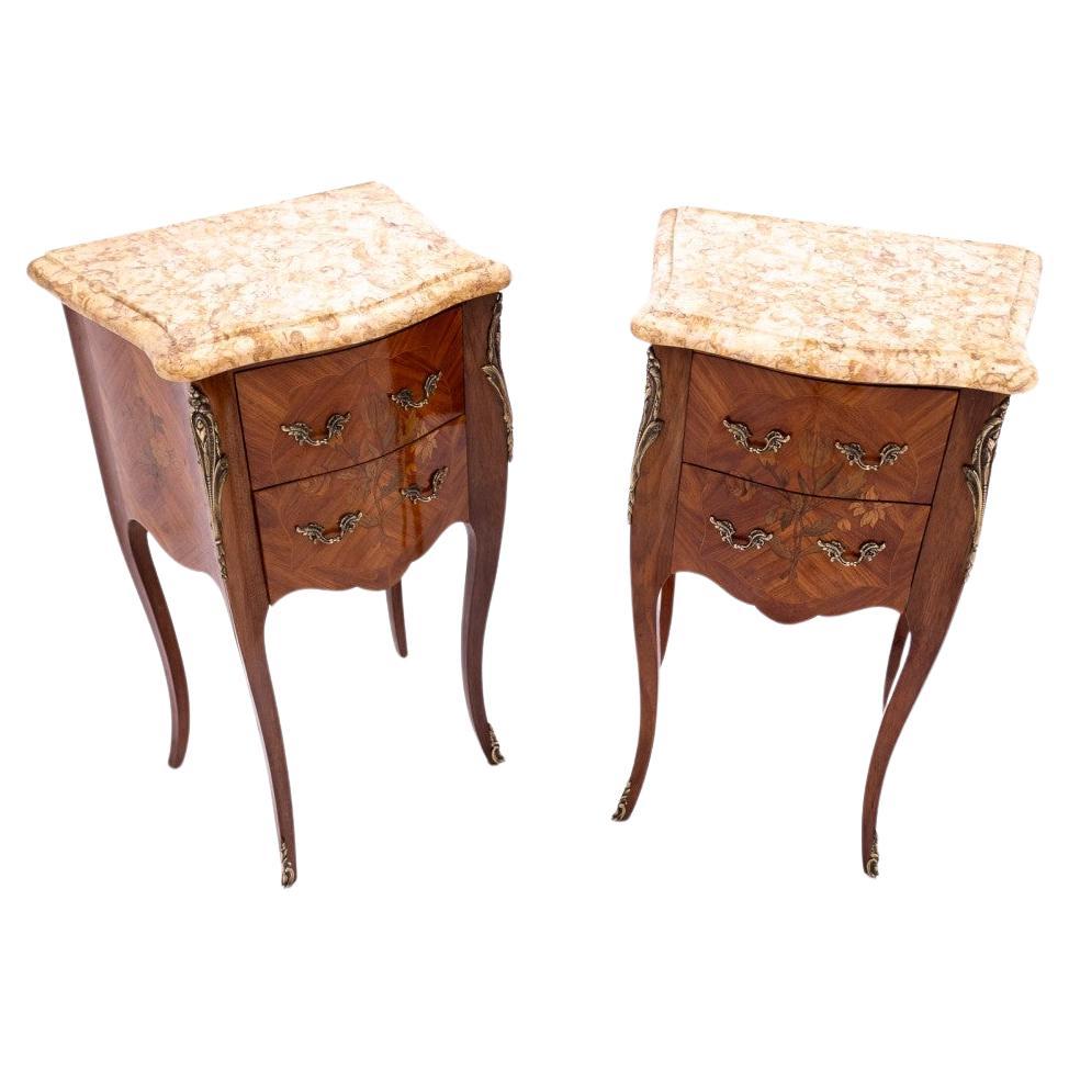 Pair of bedside tables, France, circa 1910 For Sale