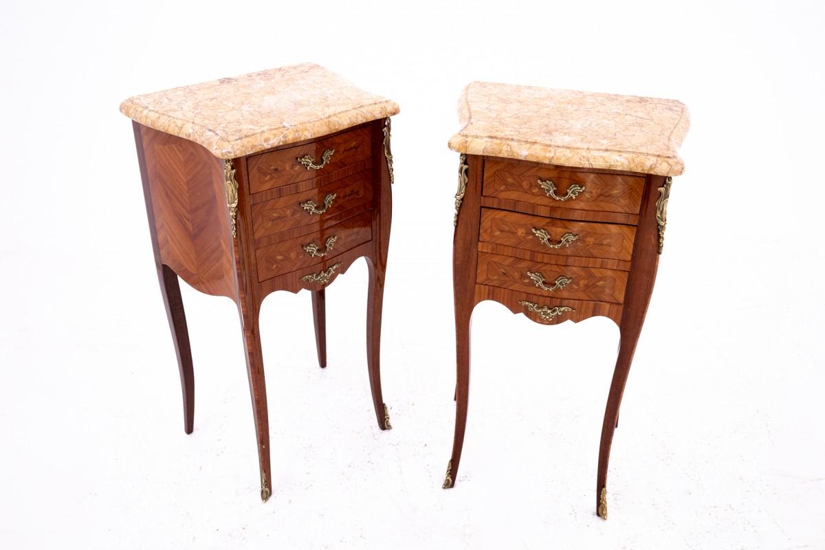 Pair of bedside tables, France, early 20th century. For Sale 6