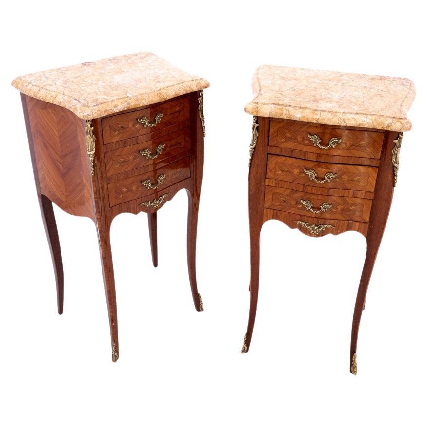 Pair of bedside tables, France, early 20th century.