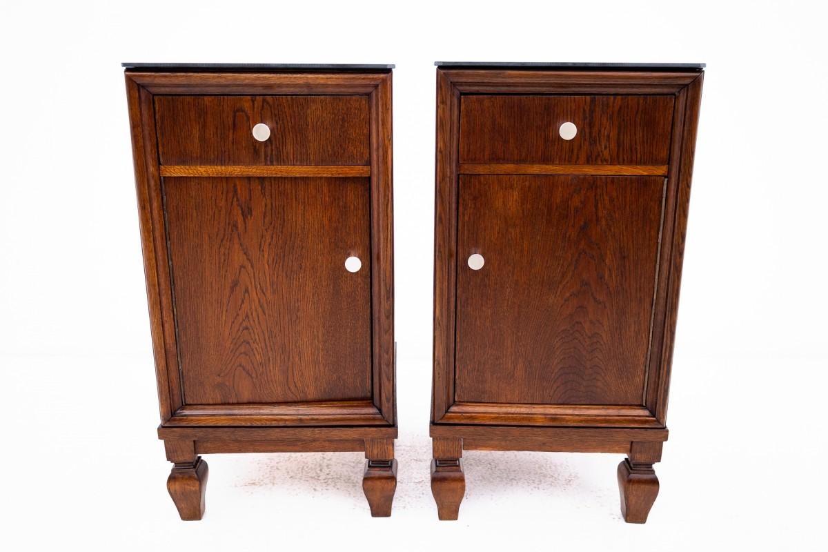 Art Deco Pair of bedside tables from the early 20th century, Poland. For Sale