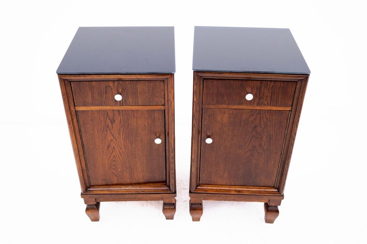Art Deco Pair of bedside tables from the early 20th century, Poland. For Sale