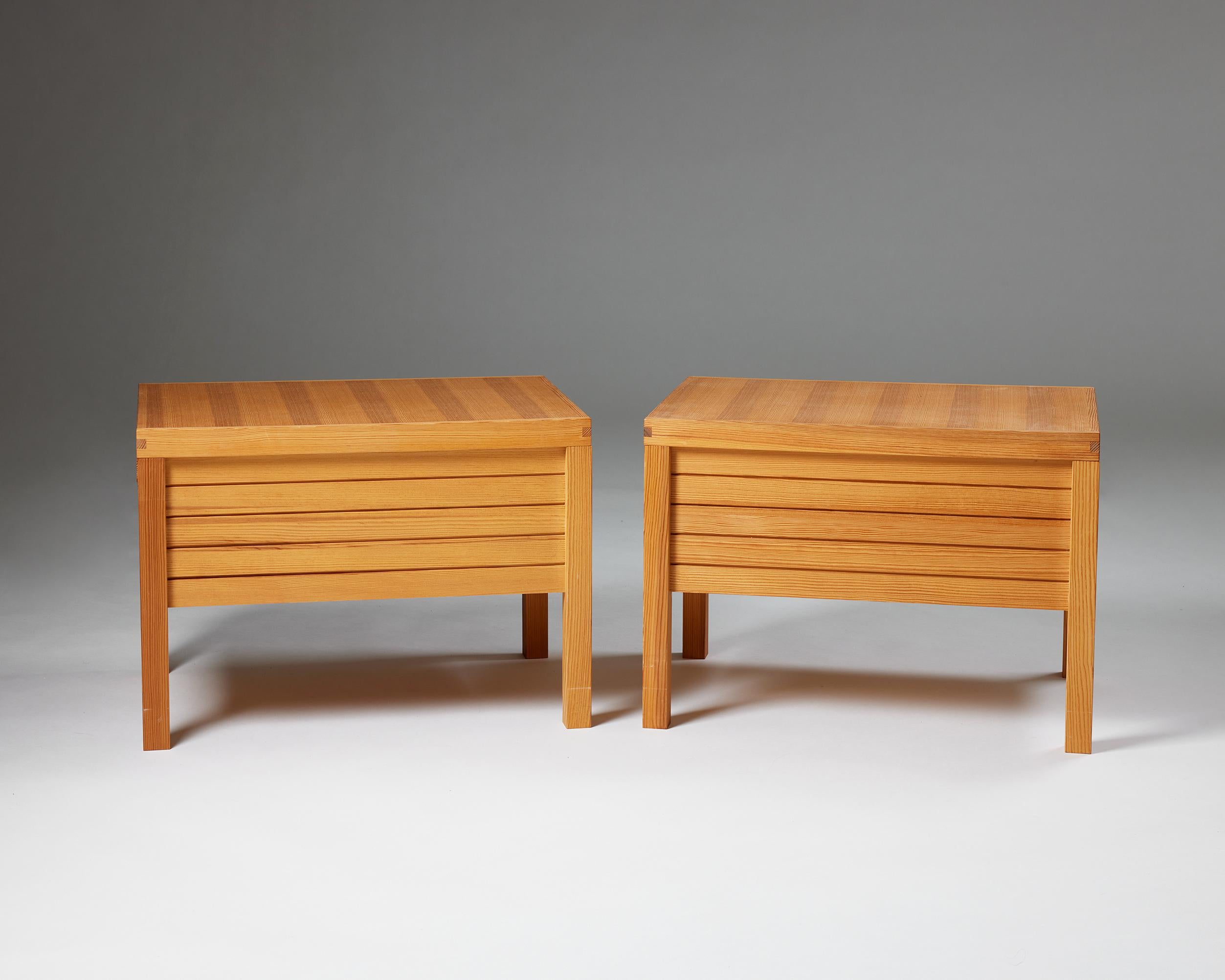 Swedish Pair of Bedside Tables ‘Guest Stool Z’ for the Carl Malmsten Centre, Sweden For Sale