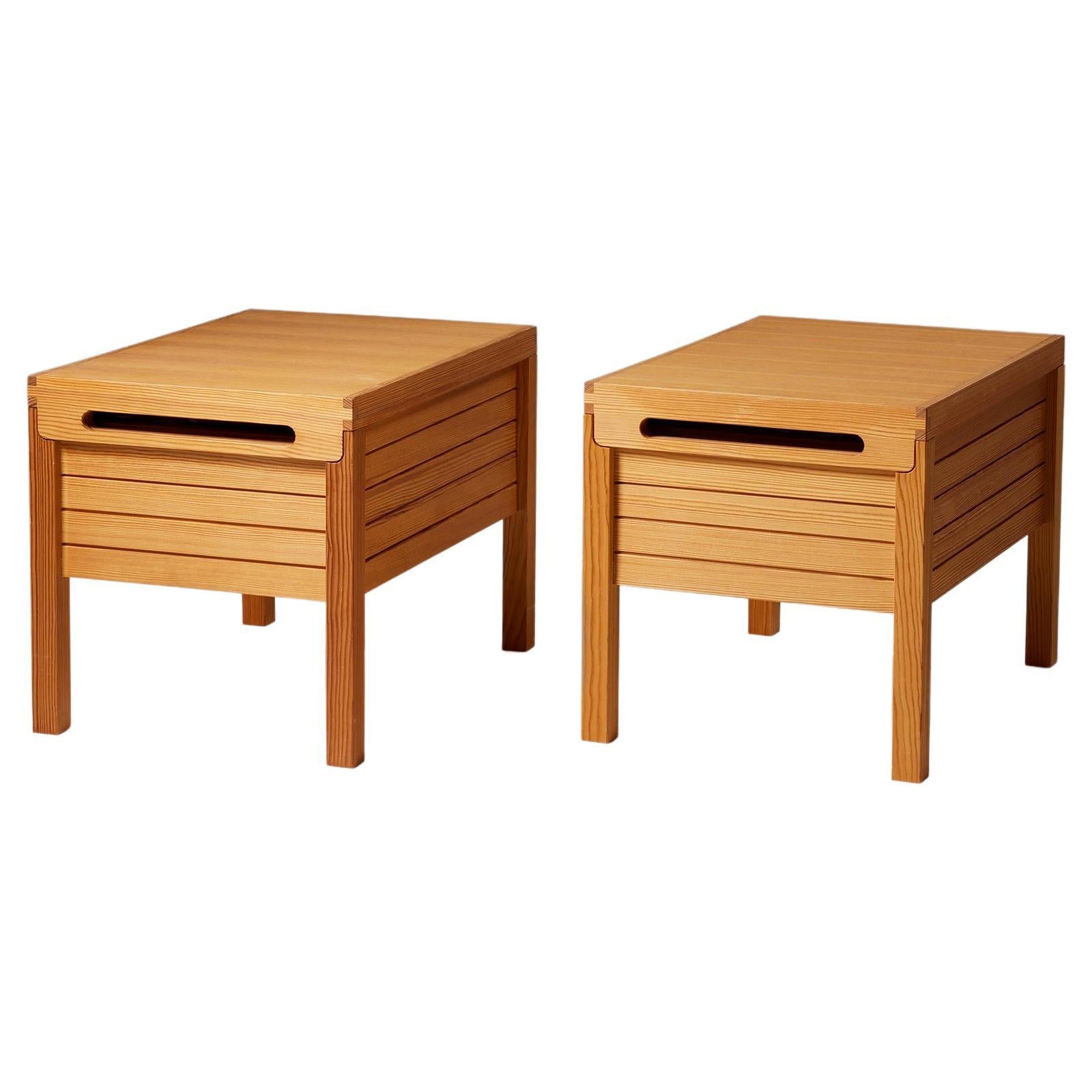 Pair of Bedside Tables ‘Guest Stool Z’ for the Carl Malmsten Centre, Sweden For Sale