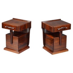 Pair of Bedside Tables in Macassar Ebony Veneer