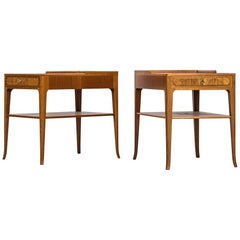 Pair of Bedside Tables in Mahogany Produced in Sweden
