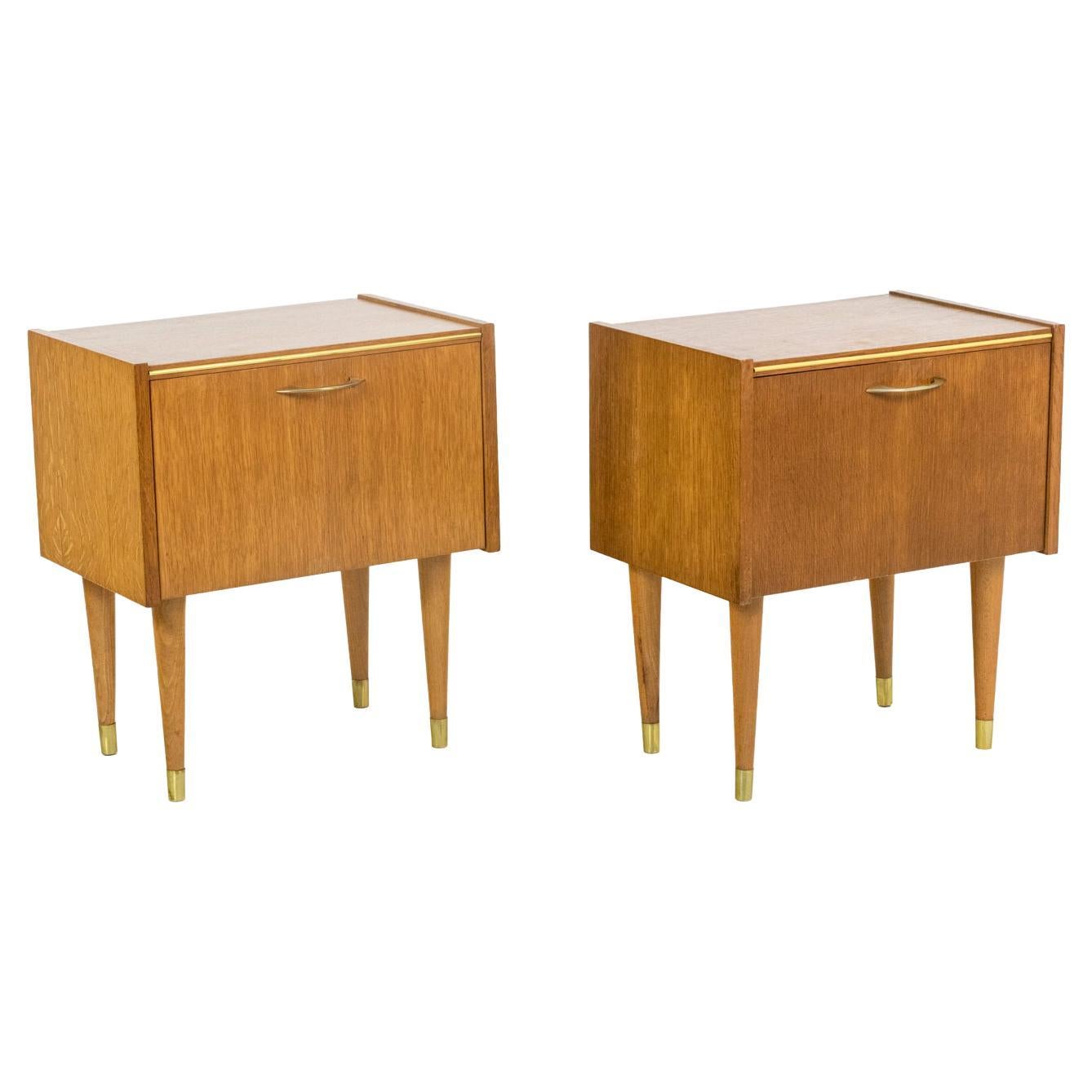 Pair of Bedside Tables in Oak, 1950s