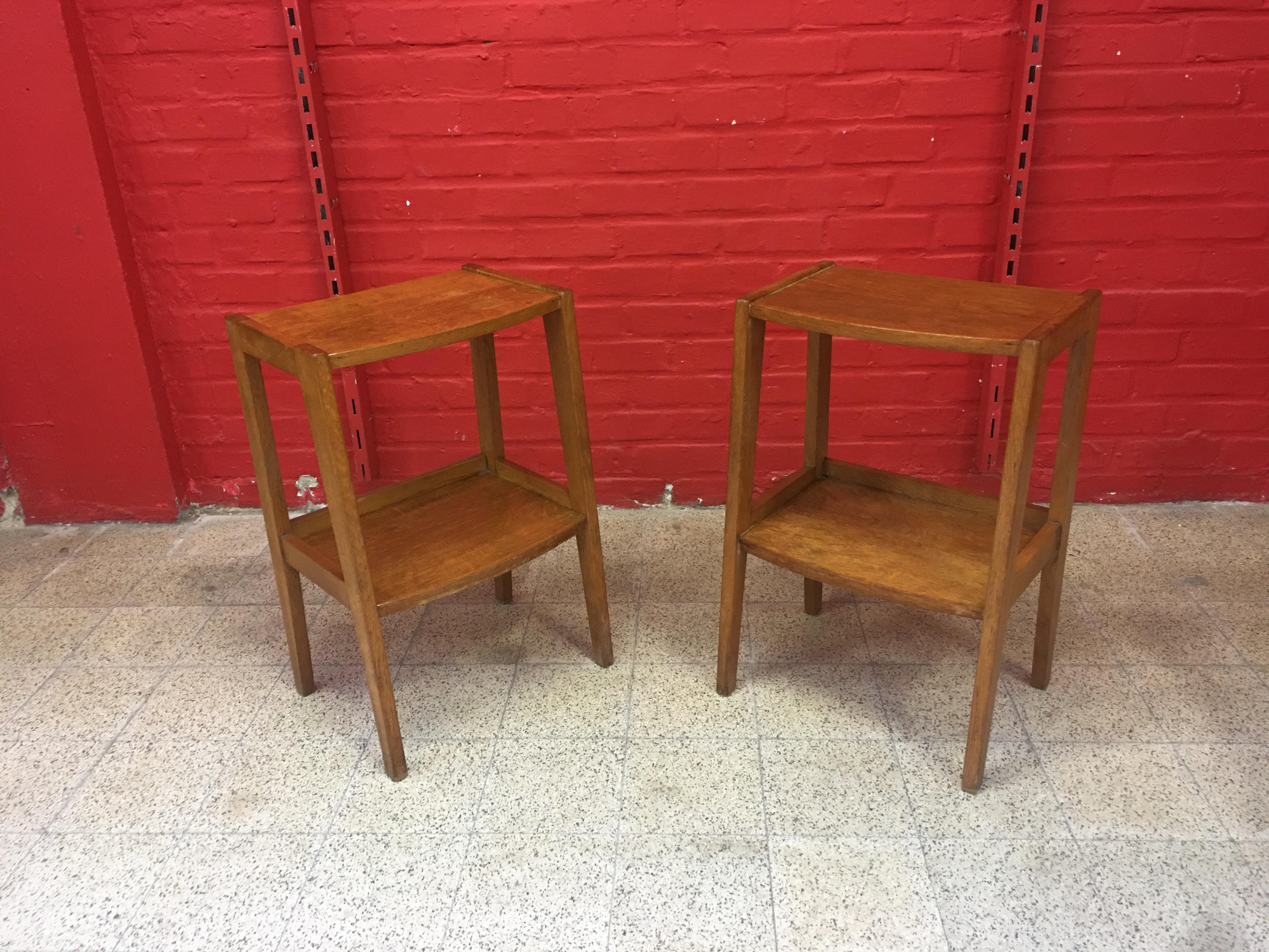 oak veneer bedside tables