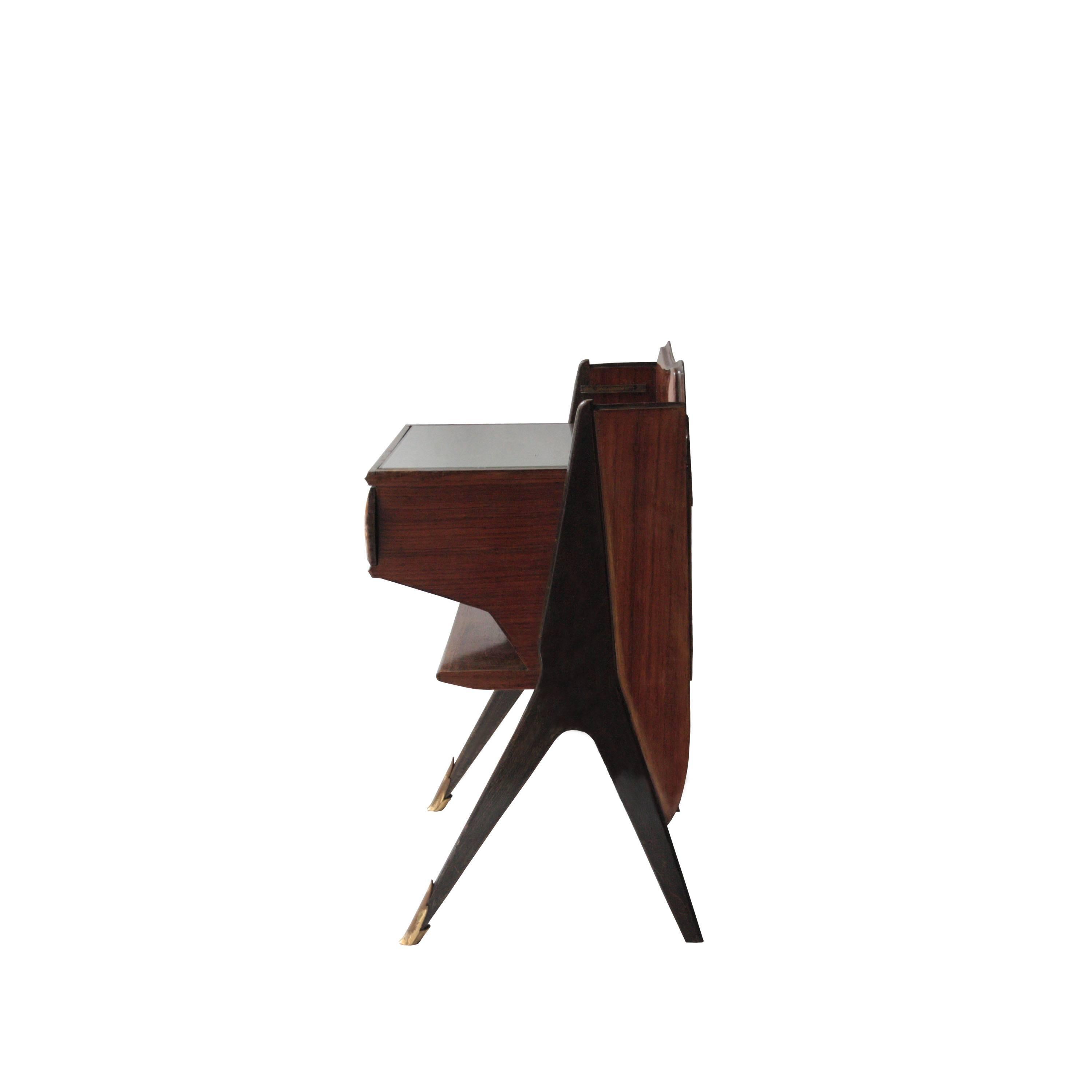 Italian Pair of Bedside Tables in Rosewood Wood, Italy, 1950